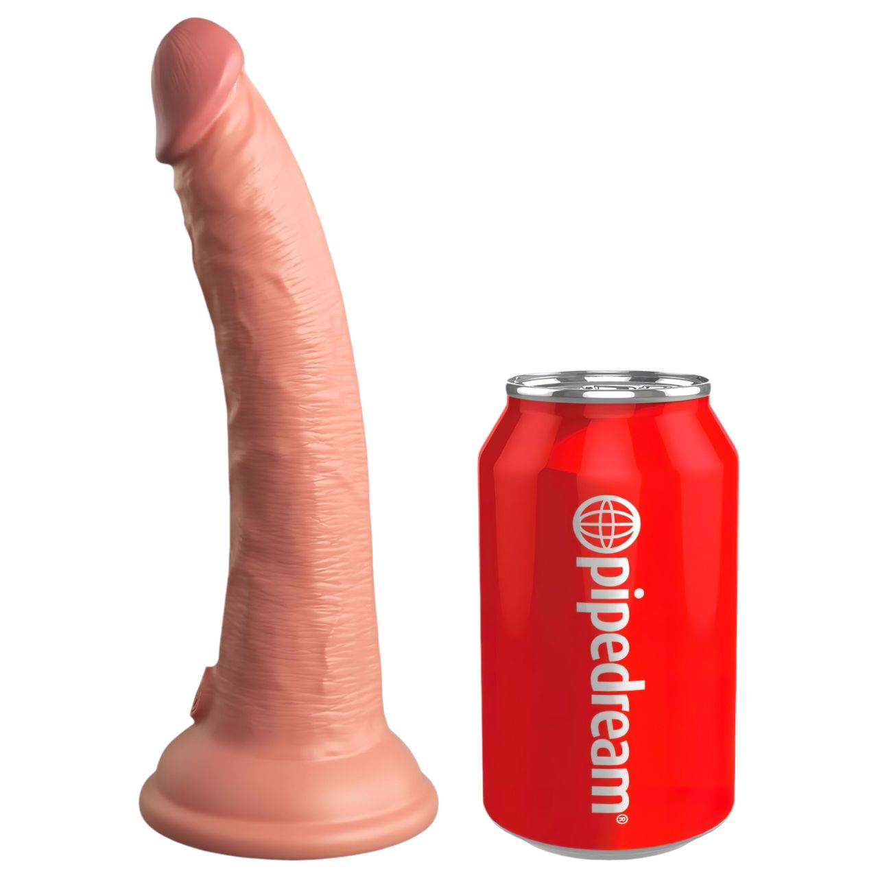 King Cock Elite 7 - tapadókorongos, rádiós vibrátor 18cm - natúr