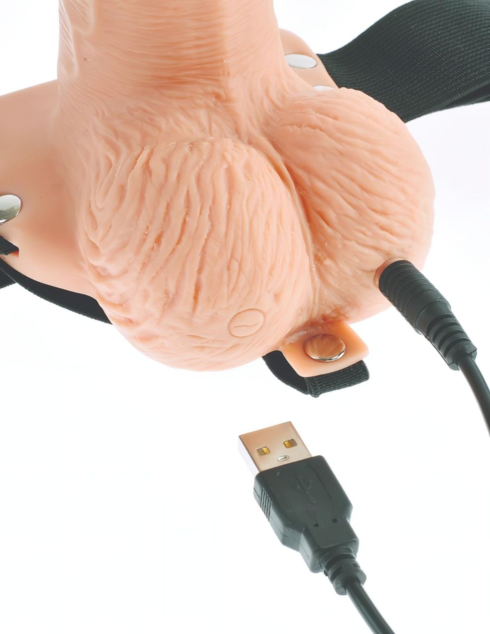 Fetish Strap-On 6 - felcsatolható, üreges vibrátor (natúr) Fetish Strap-On 6 - felcsatolható, üreges vibrátor (natúr)