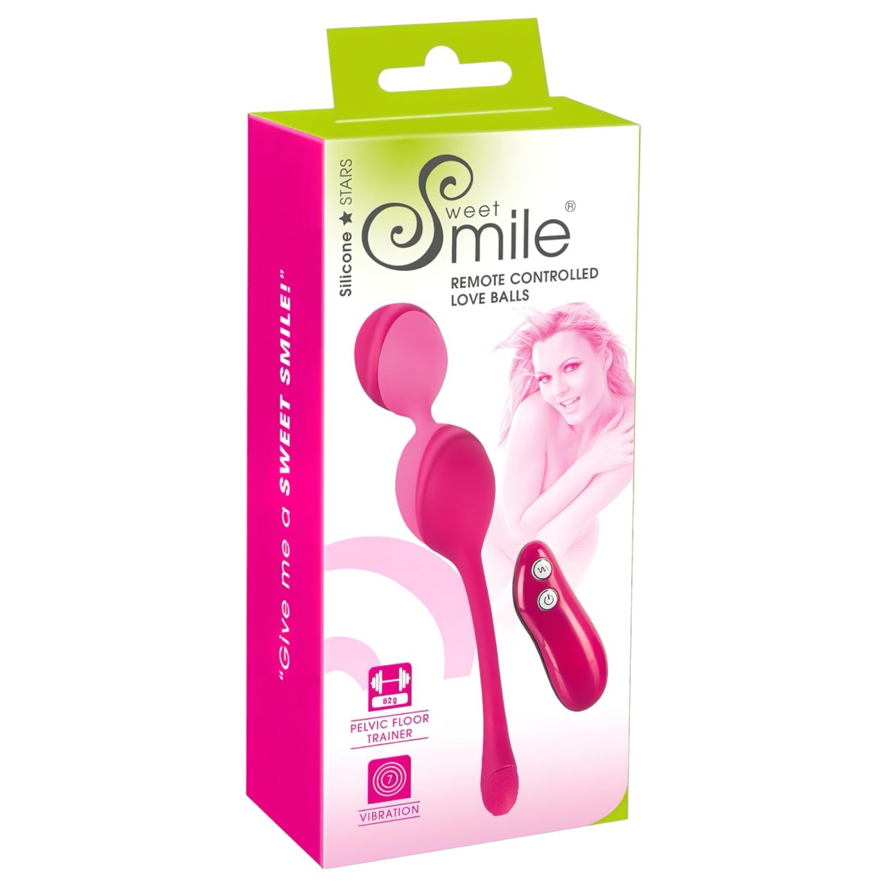 SMILE Love Balls - 82g -os, akkus, rádiós vibrációs tojás (pink)