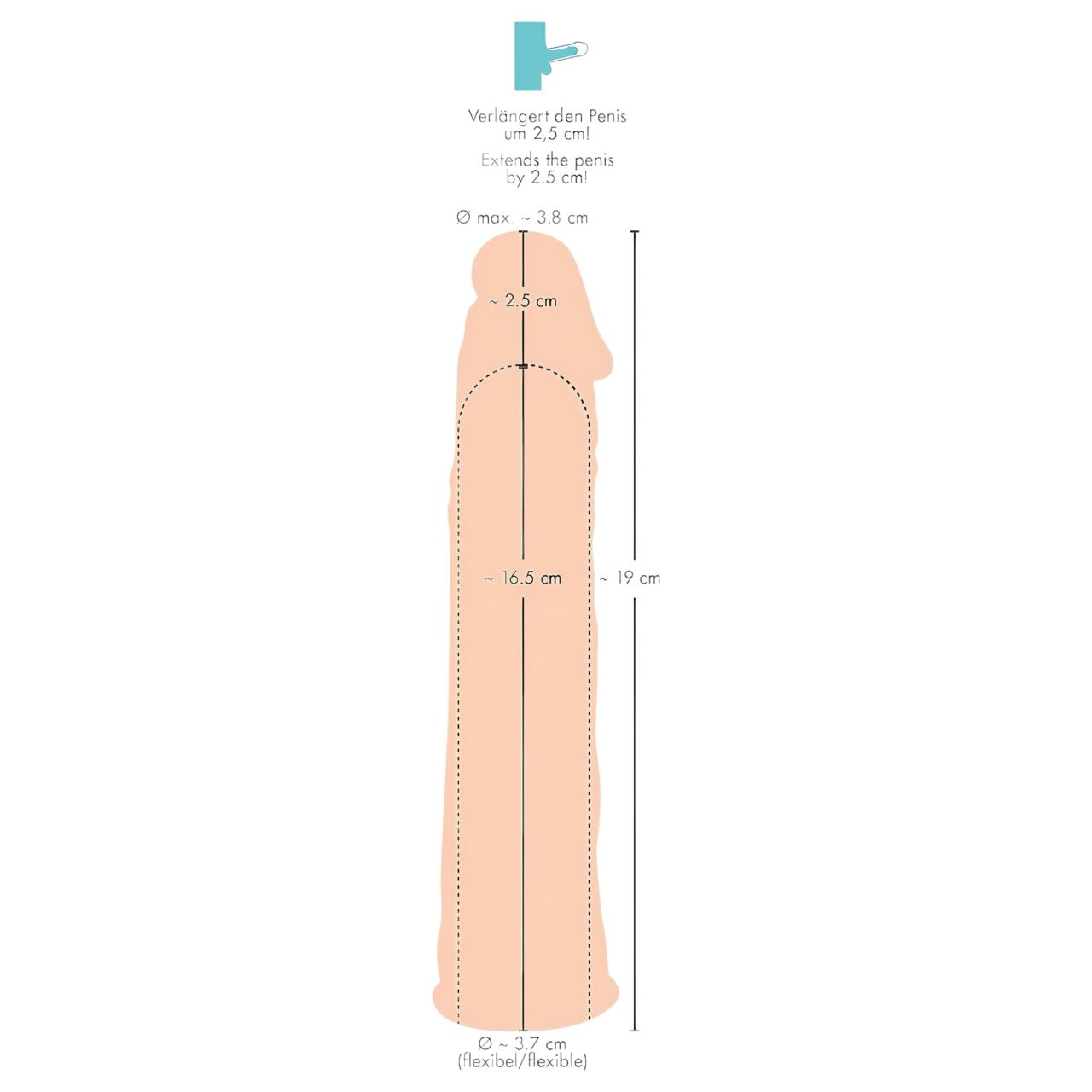 You2Toys - Silicone - hosszabbító péniszköpeny (natúr) - 19cm You2Toys - Silicone - hosszabbító péniszköpeny (natúr) - 19cm