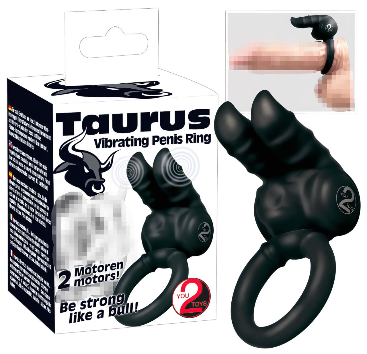 You2Toys Taurus - vibrációs, 2 motoros péniszgyűrű You2Toys Taurus - vibrációs, 2 motoros péniszgyűrű