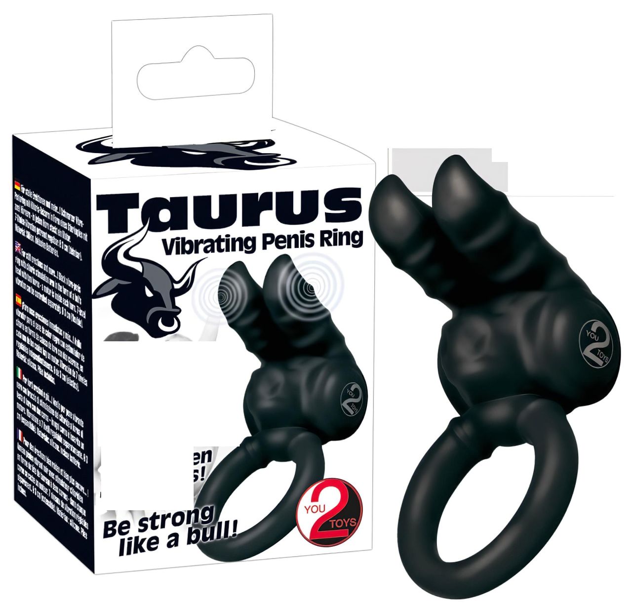 You2Toys - Taurus - dupla-motoros, vibrációs péniszgyűrű (fekete)