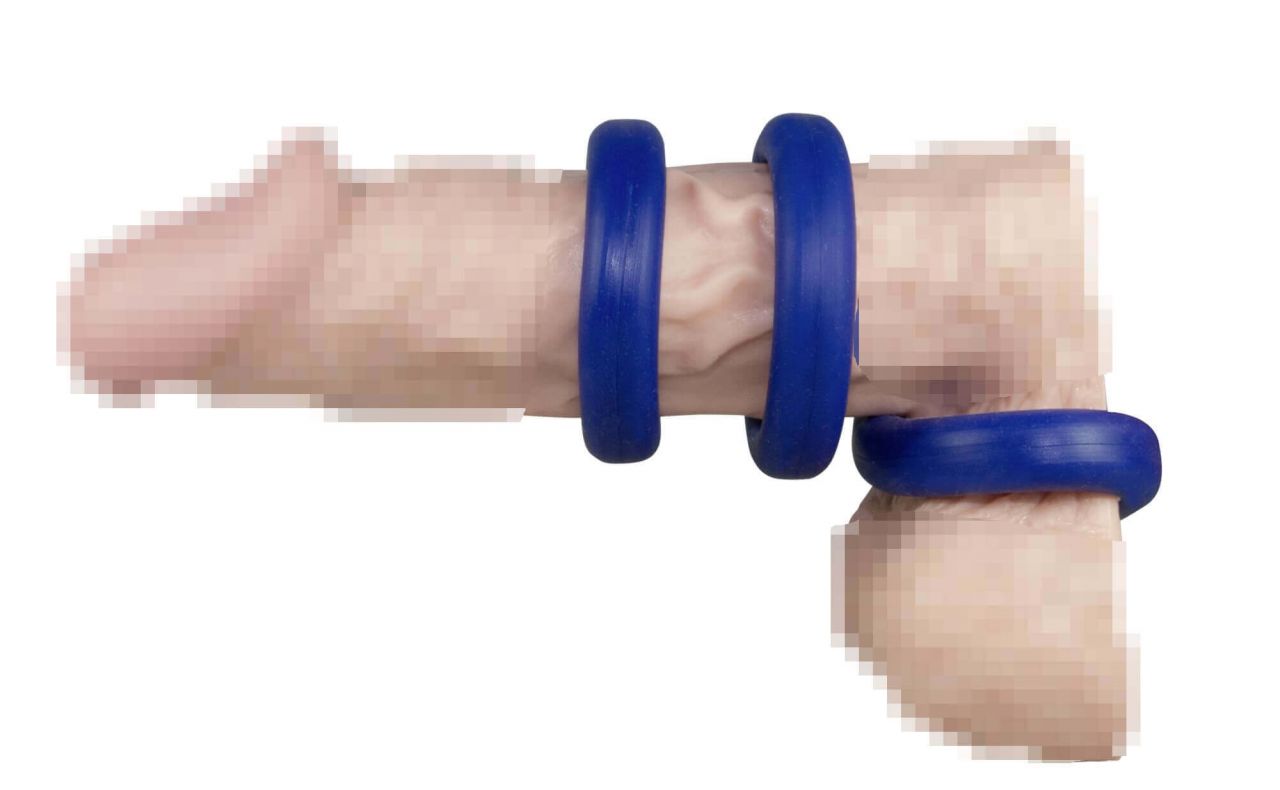 You2Toys - Vastagfalú szilikongyűrű trió (kék)