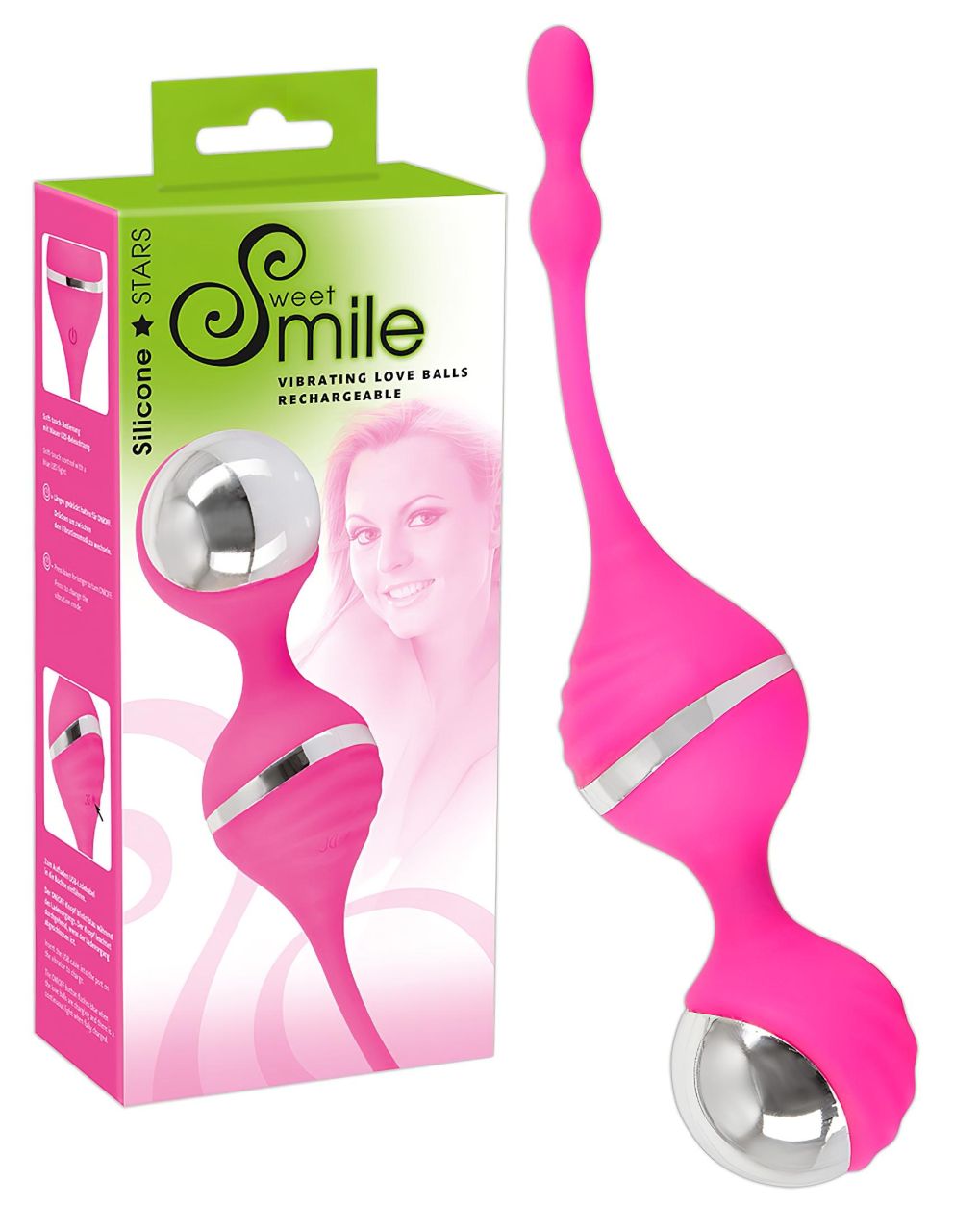 SMILE Love Ball - vibrációs gésagolyó (pink)