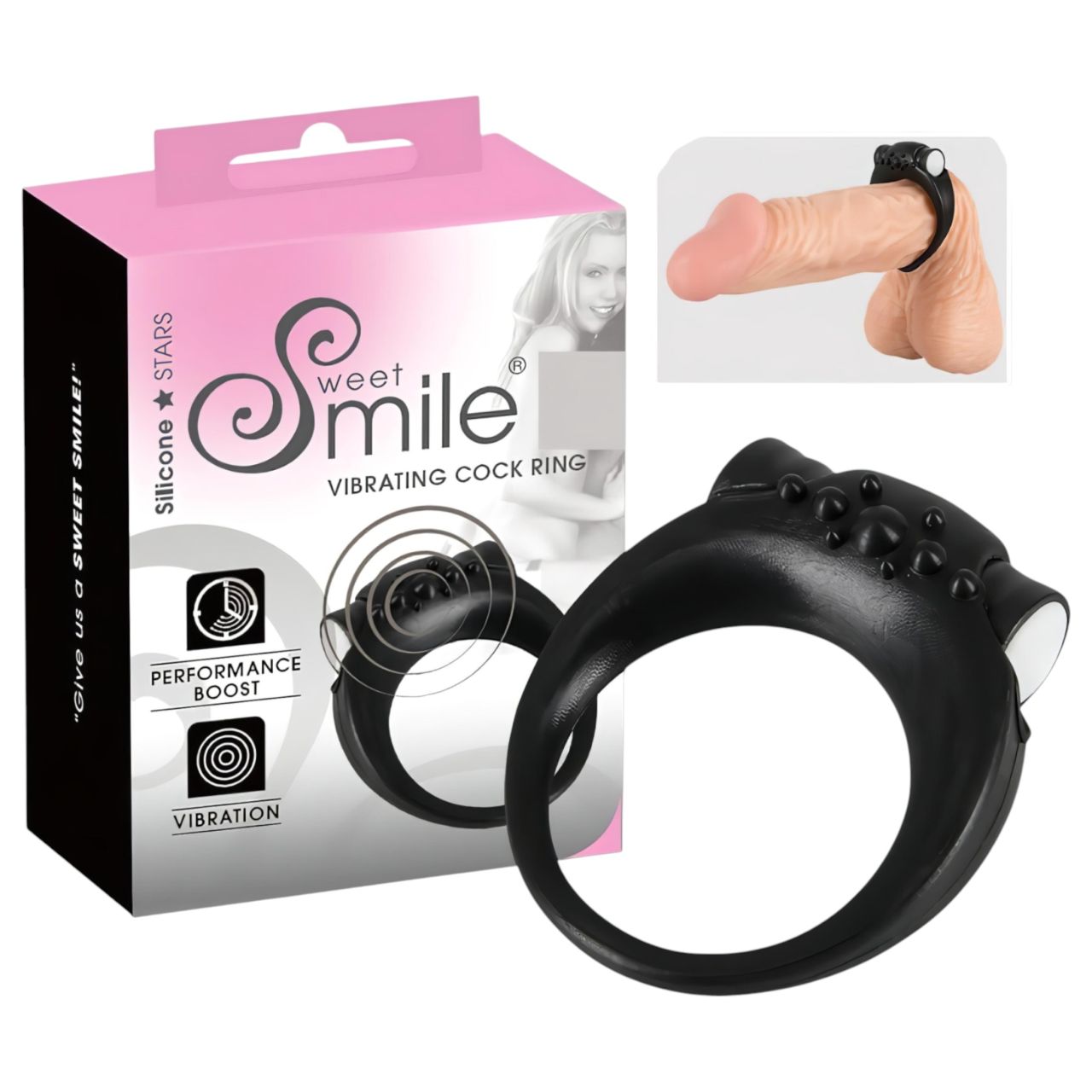 SMILE Stayer - vibrációs péniszgyűrű (fekete) SMILE Stayer - vibrációs péniszgyűrű (fekete)