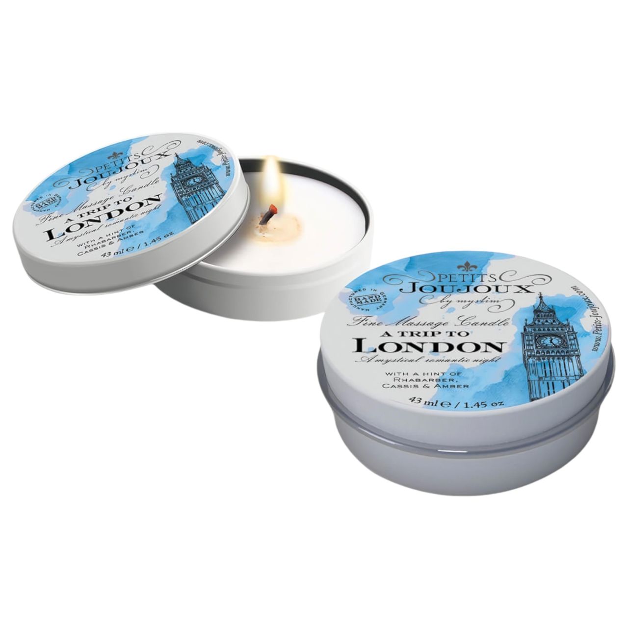 Petits Joujoux London - masszázsgyertya- rebarbara-ámbra (43ml)