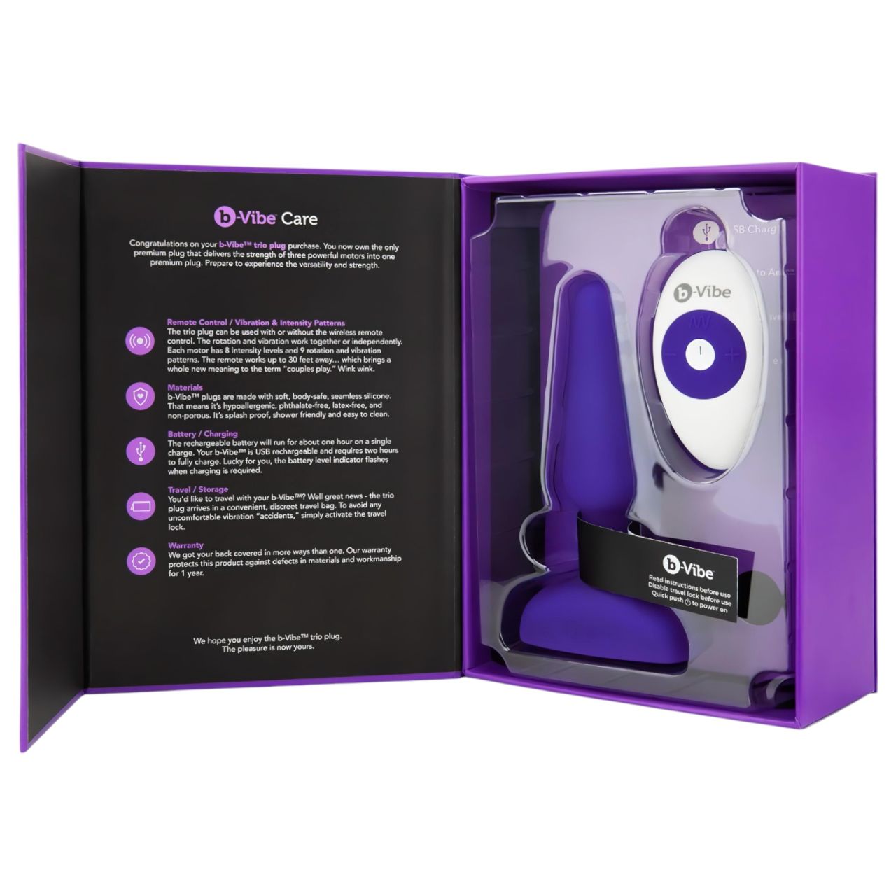 b-Vibe trio - 3 motoros anál vibrátor (lila) b-Vibe trio - 3 motoros anál vibrátor (lila)