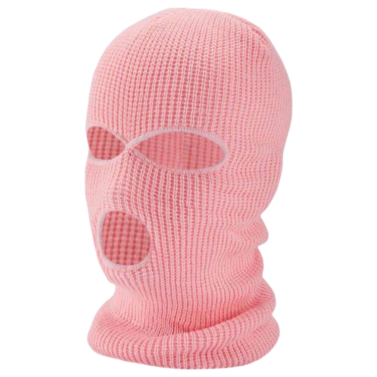 Balaclava - kötött maszk 3 nyílással (pink)