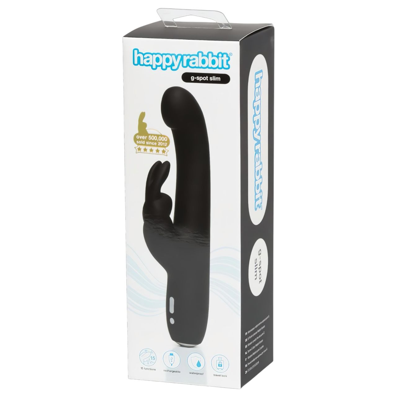 Happyrabbit G-Spot Slim - vízálló, csiklókaros vibrátor (fekete)