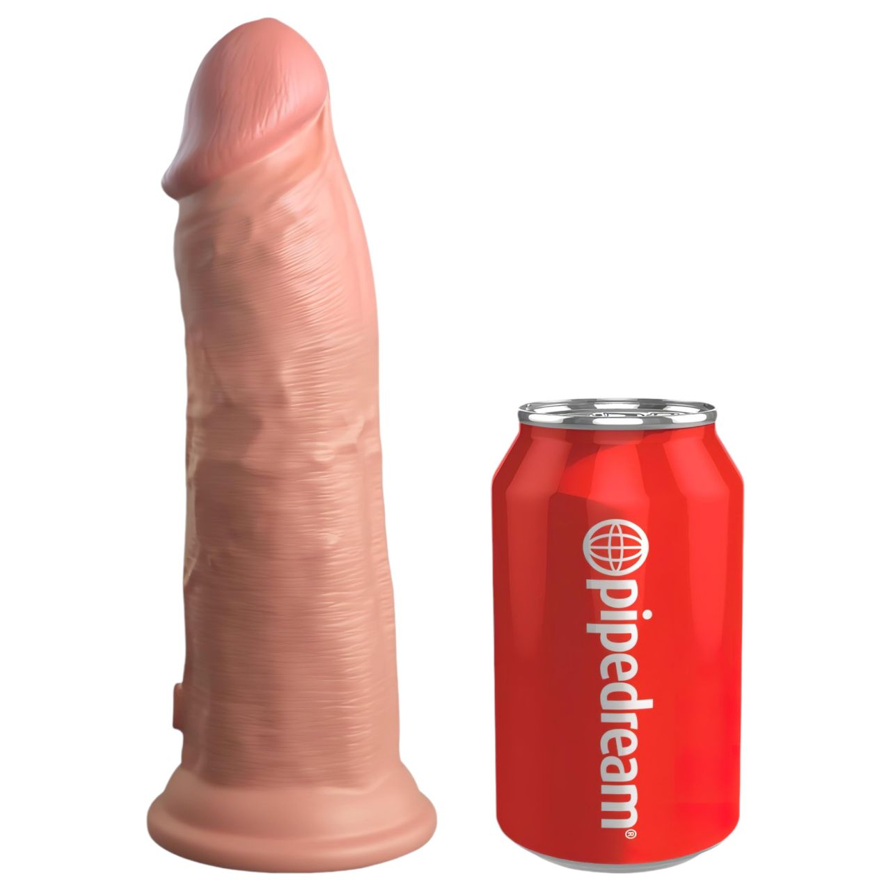 King Cock Elite 8 - tapadókorongos vibrátor (20cm) - natúr
