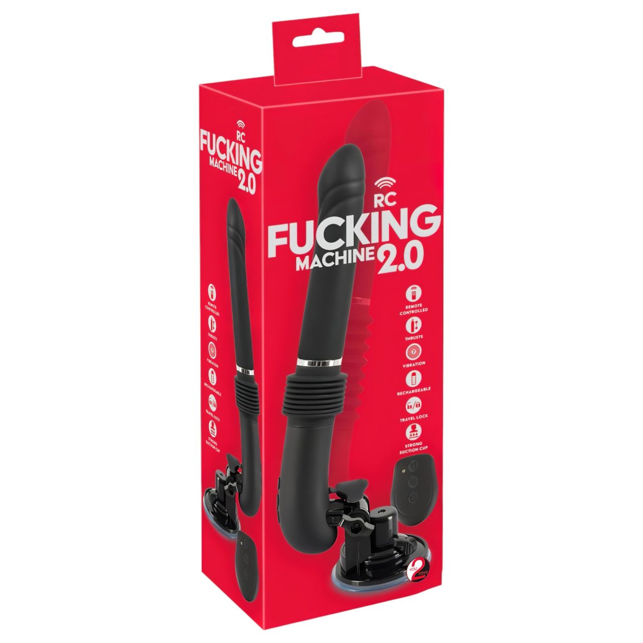 You2Toys RC Fucking Machine 2.0 - akkus lökő vibrátor (fekete)