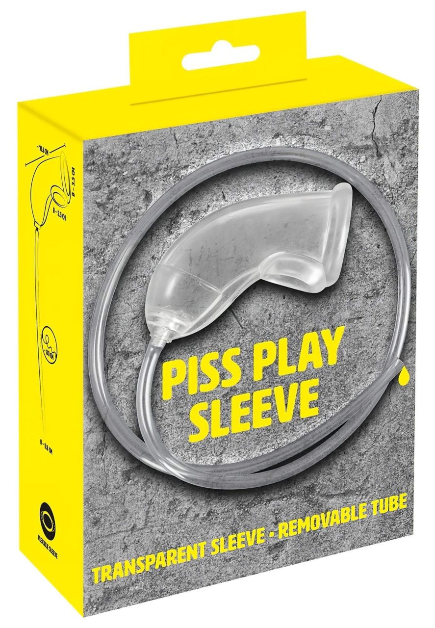 You2Toys Piss Play Sleeve - péniszfeltét kivezető csővel (áttetsző)