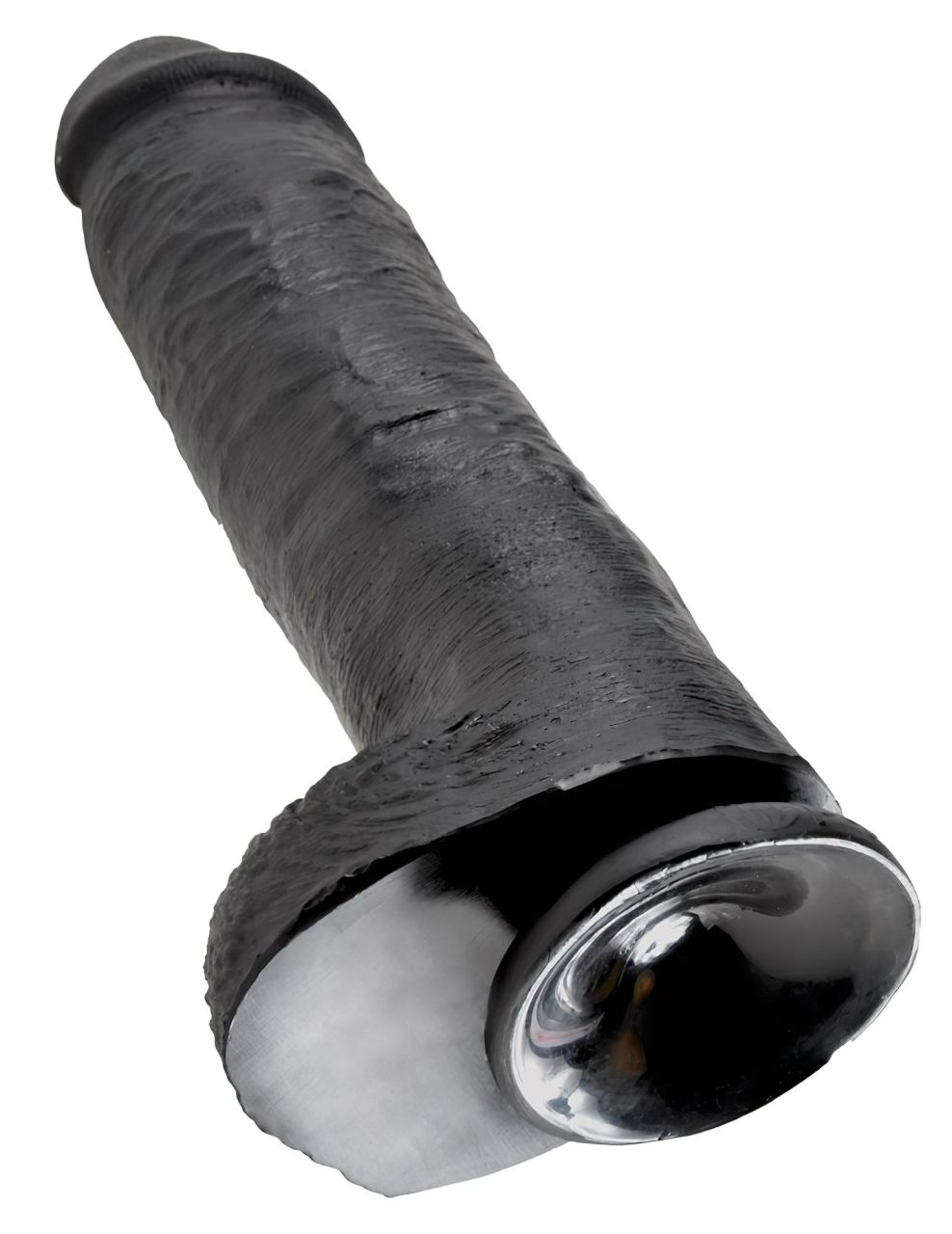 King Cock 11 - nagy tapadókorongos, herés dildó (28cm) - fekete King Cock 11 - nagy tapadókorongos, herés dildó (28cm) - fekete