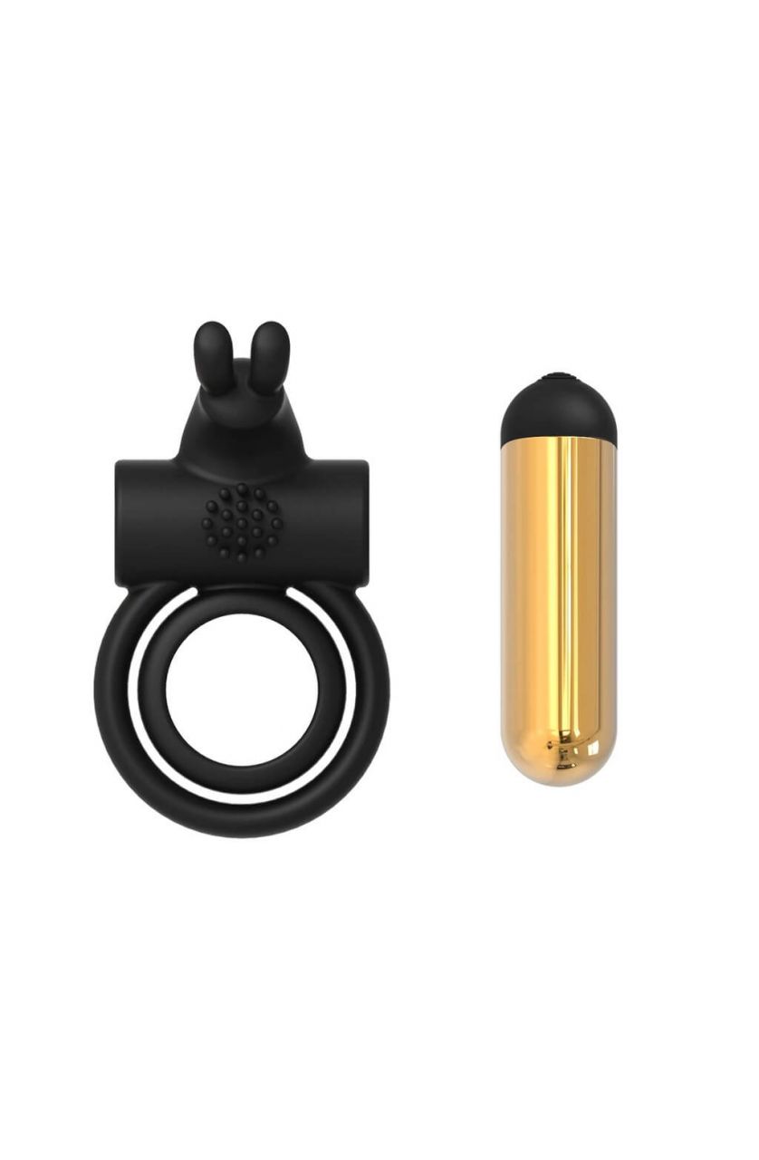 Elite Joel - akkus, vibrációs here- és péniszgyűrű (fekete)