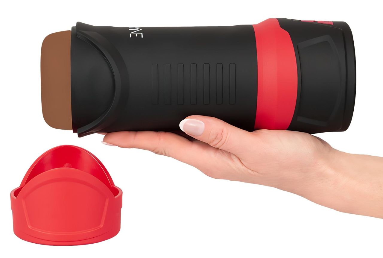 WYNE 04 - akkus, rezgő-szívó maszturbátor (barna)