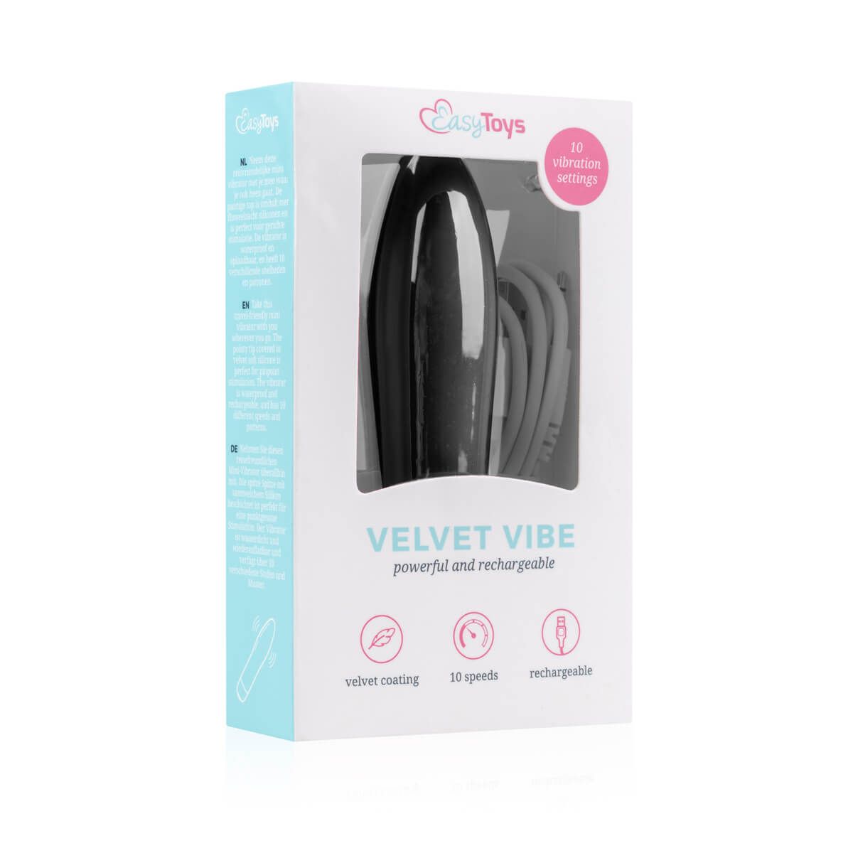 Easytoys Velvet Vibe - akkus rúd vibrátor (fekete)