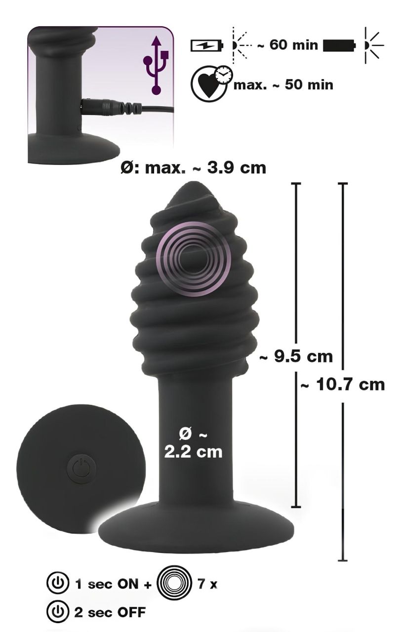 Black Velvets Twist - akkus, szilikon anál vibrátor (fekete) Black Velvets Twist - akkus, szilikon anál vibrátor (fekete)