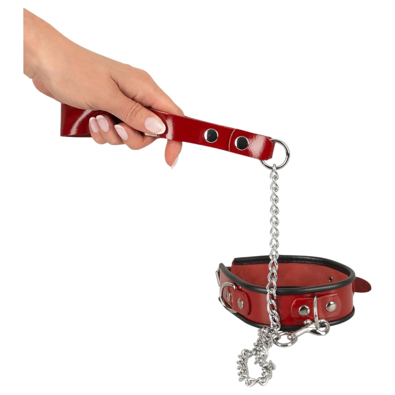 ZADO - bőr nyakörv és póráz (piros) ZADO - bőr nyakörv és póráz (piros)