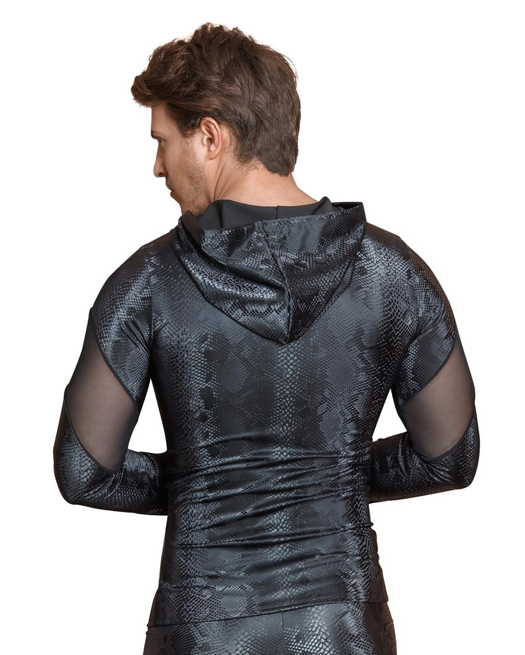 NEK - kígyóbőr mintás, kapucnis férfi felső (fekete) NEK - kígyóbőr mintás, kapucnis férfi felső (fekete)