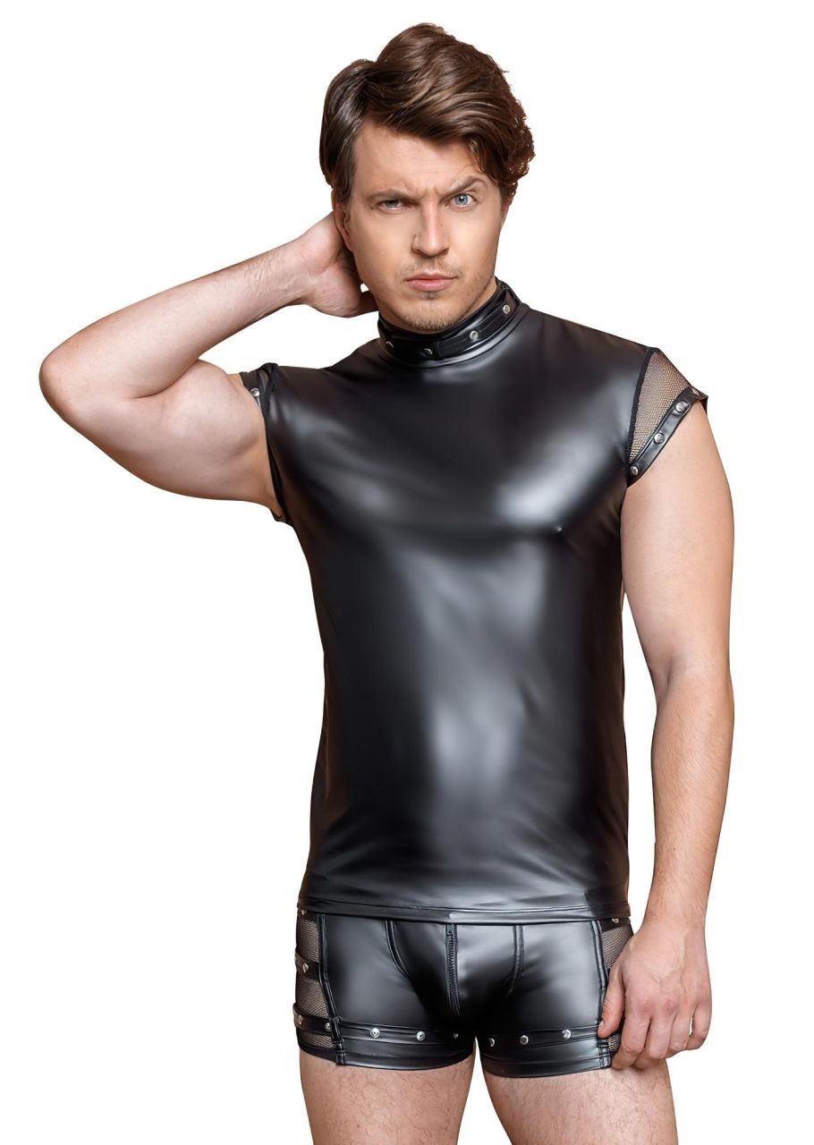 NEK - szegecses, necc betétes férfi felső (fekete) NEK - szegecses, necc betétes férfi felső (fekete)