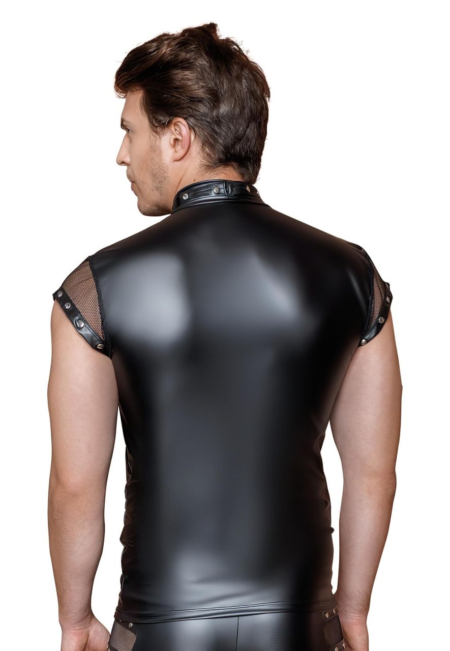 NEK - szegecses, necc betétes férfi felső (fekete) NEK - szegecses, necc betétes férfi felső (fekete)