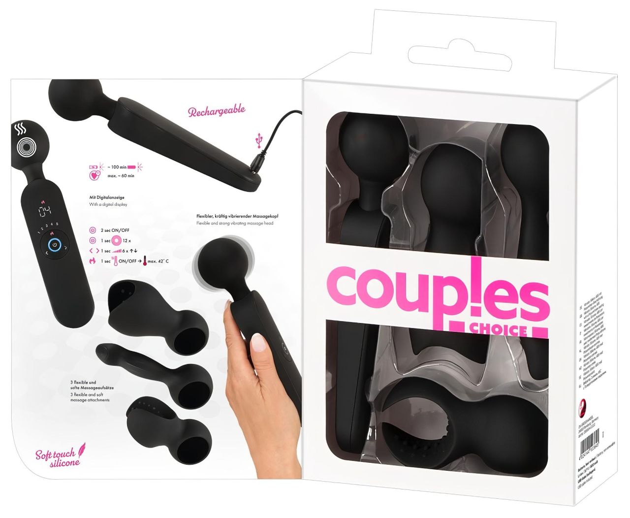 Couples Choice - akkus, melegítő masszírozó vibrátor (fekete)