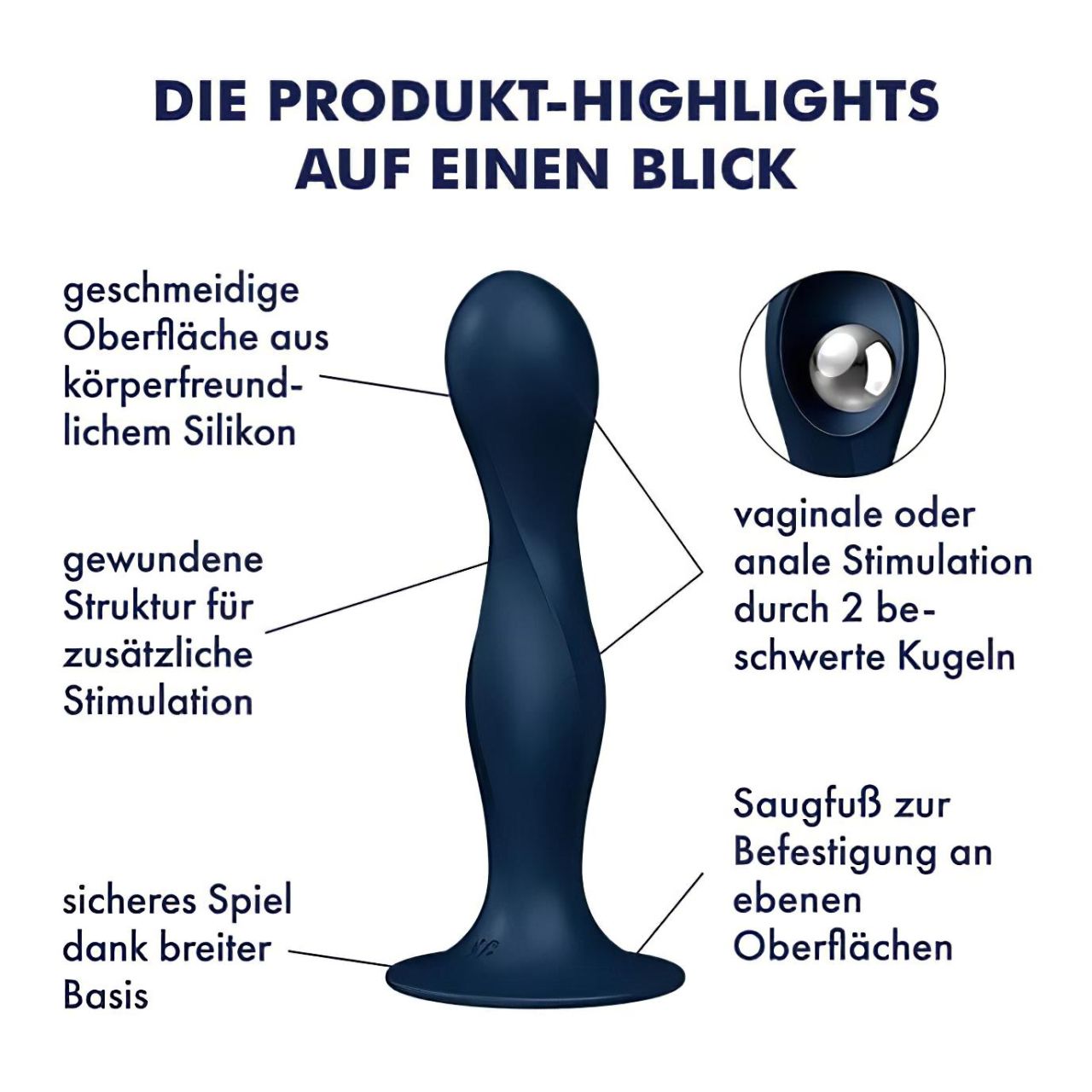 Satisfyer Double Ball-R - súlyozott dildó (kék) Satisfyer Double Ball-R - súlyozott dildó (kék)