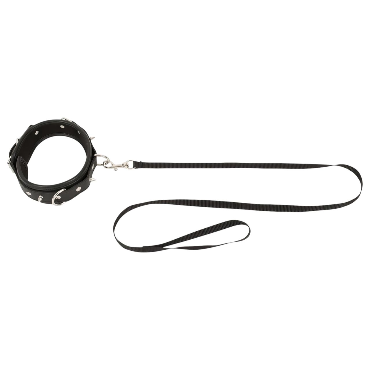 / Bad Kitty - tüskés, szegecses nyakörv és póráz (fekete) / Bad Kitty - tüskés, szegecses nyakörv és póráz (fekete)