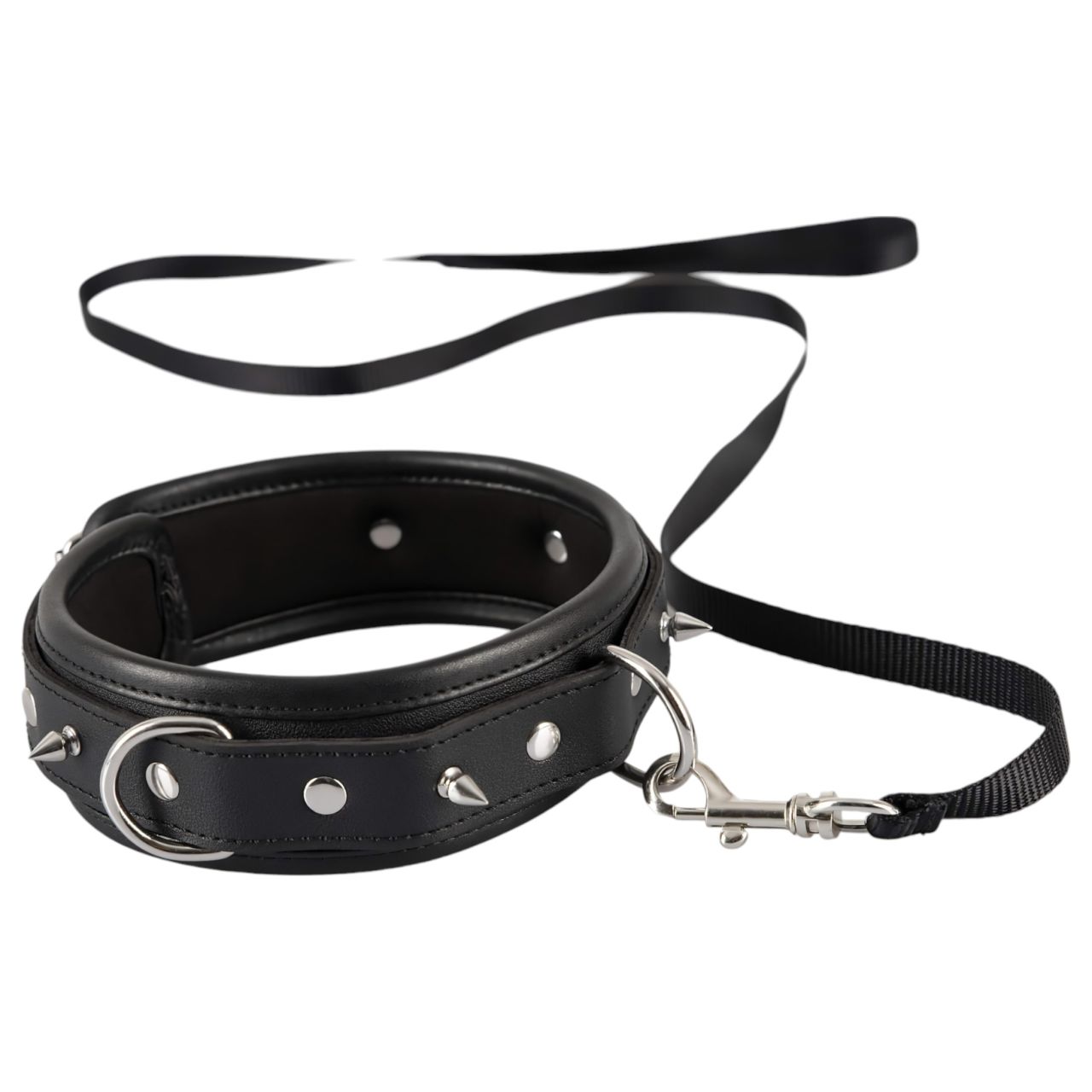 / Bad Kitty - tüskés, szegecses nyakörv és póráz (fekete) / Bad Kitty - tüskés, szegecses nyakörv és póráz (fekete)