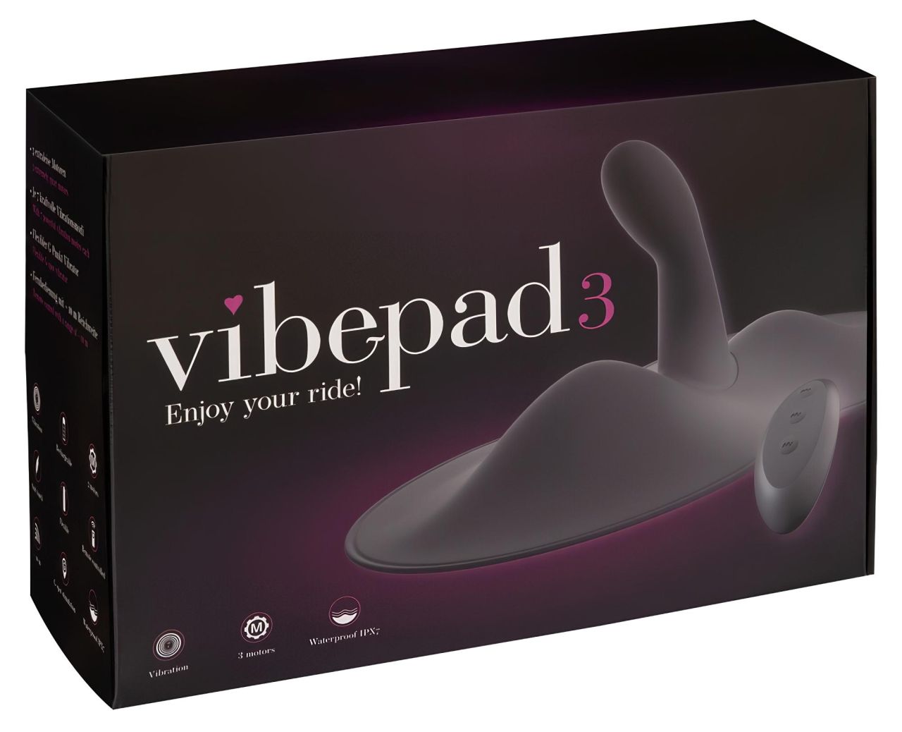 VibePad 3 - akkus, rádiós, G-pont párna vibrátor (fekete)