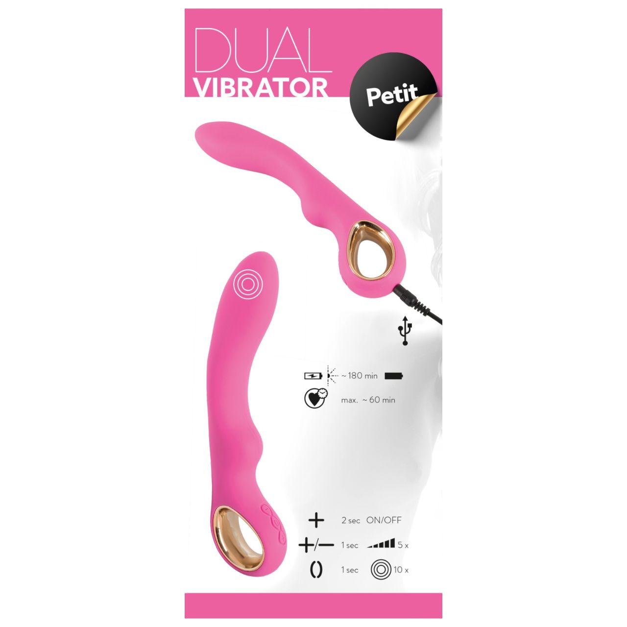 You2Toys - Dual Petit - akkus, 2 motoros vibrátor (pink) You2Toys - Dual Petit - akkus, 2 motoros vibrátor (pink)