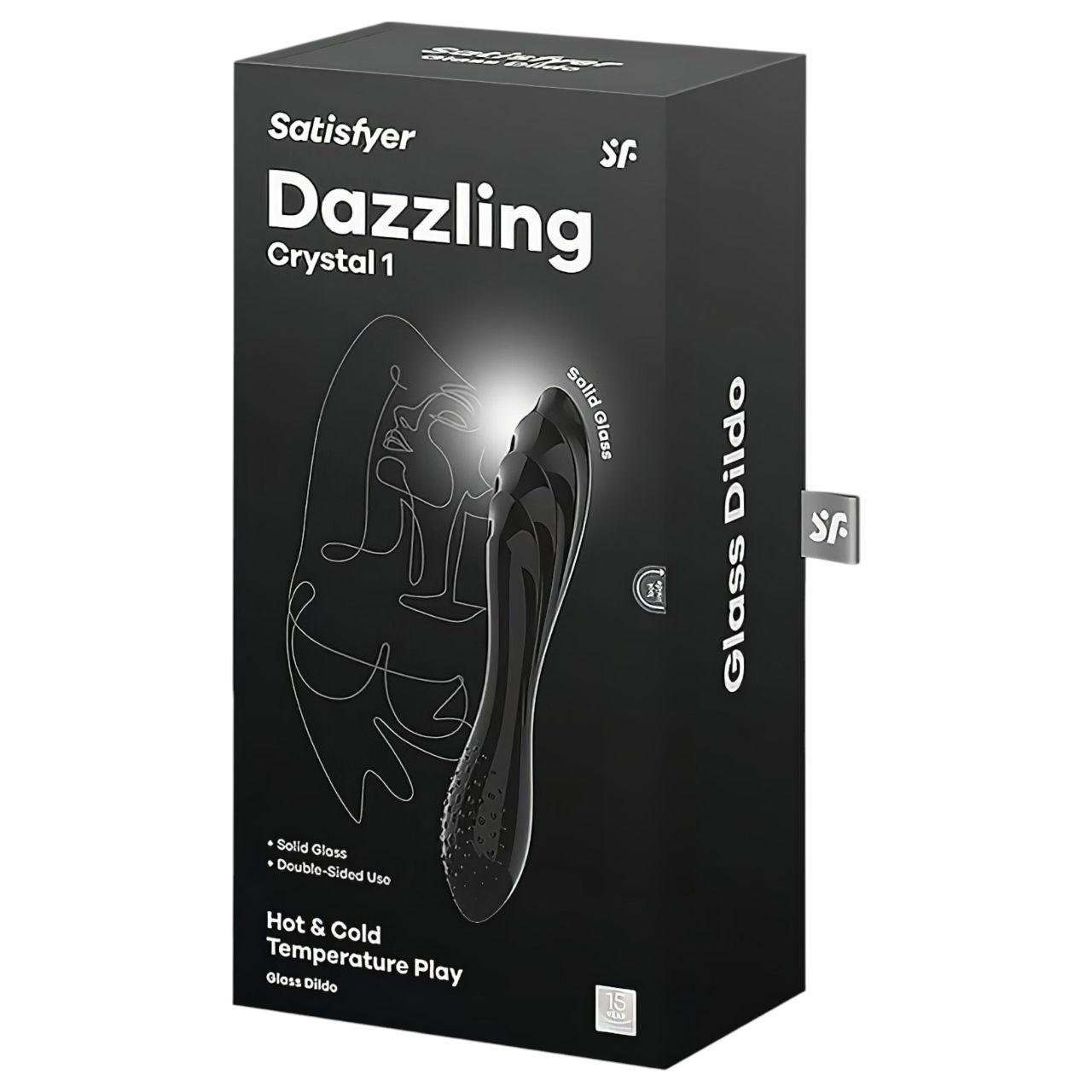 Satisfyer Dazzling Crystal 1 - kétvégű üveg dildó (fekete) Satisfyer Dazzling Crystal 1 - kétvégű üveg dildó (fekete)