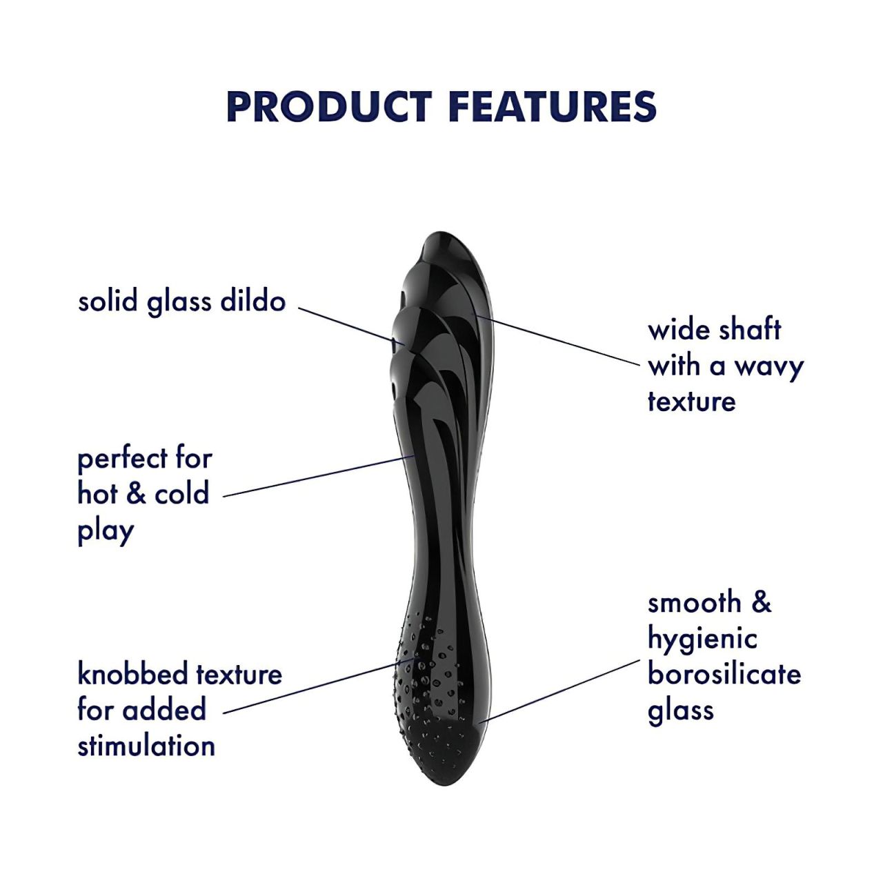 Satisfyer Dazzling Crystal 1 - kétvégű üveg dildó (fekete) Satisfyer Dazzling Crystal 1 - kétvégű üveg dildó (fekete)