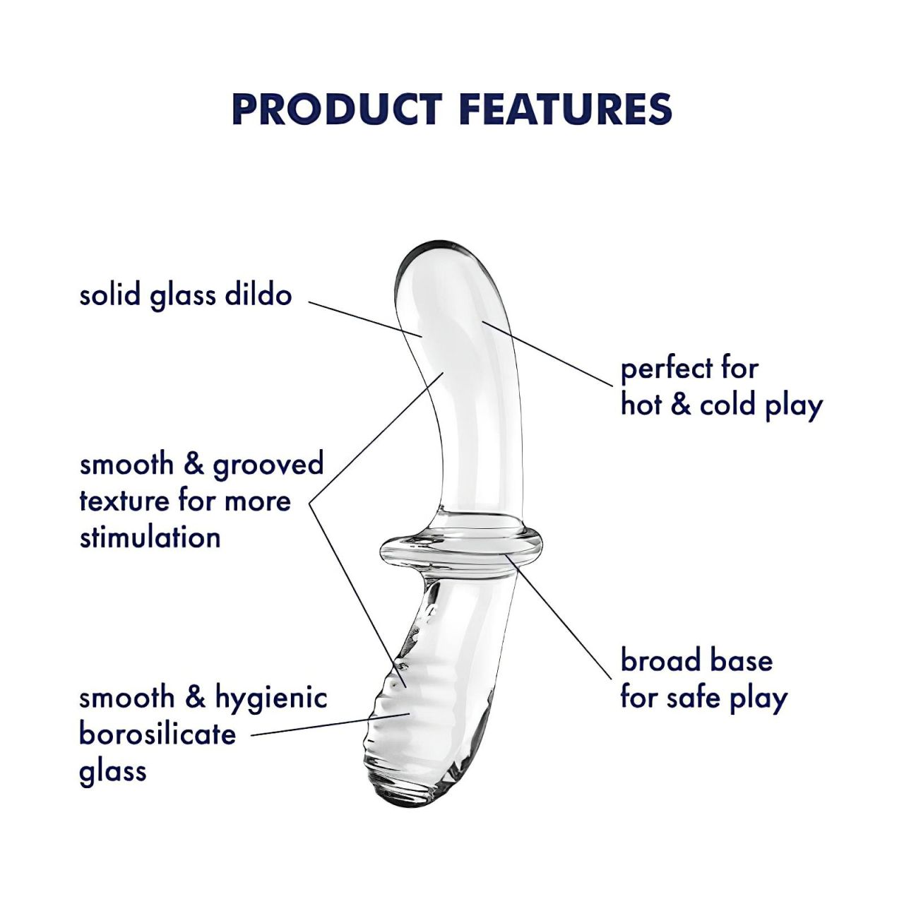 Satisfyer Double Crystal - kétvégű üveg dildó (átlátszó)