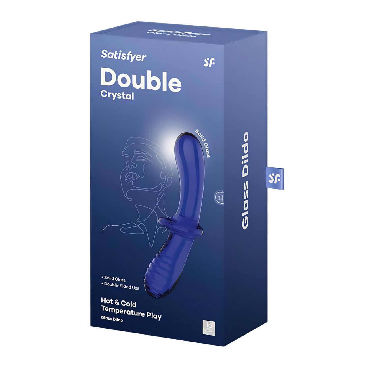 Satisfyer Double Crystal - kétvégű üveg dildó (kék) Satisfyer Double Crystal - kétvégű üveg dildó (kék)