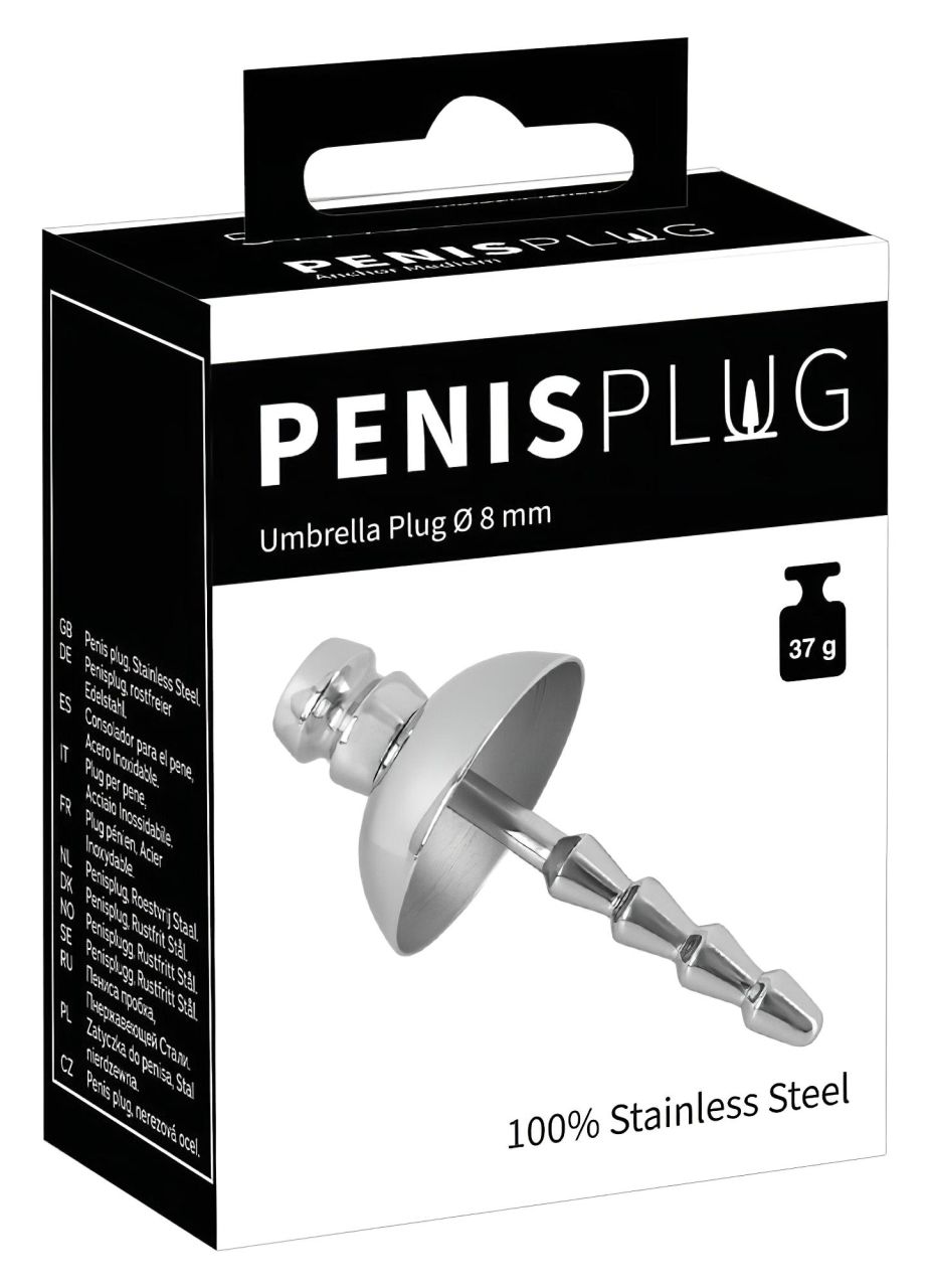 Penisplug - fém, bordázott dilátor (ezüst) Penisplug - fém, bordázott dilátor (ezüst)