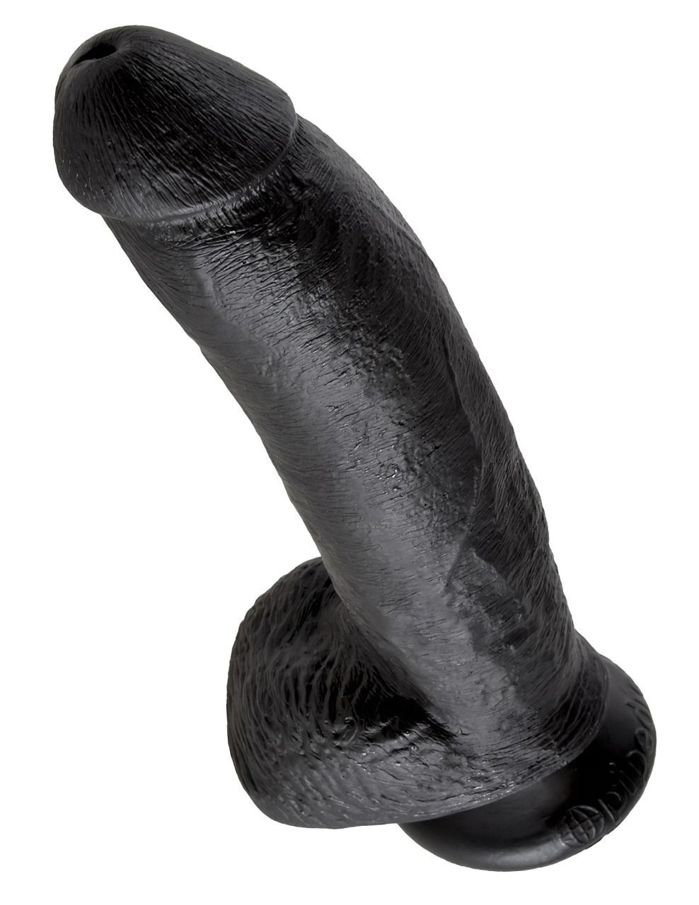 King Cock 9 - nagy tapadókorongos, herés dildó (23cm) - fekete King Cock 9 - nagy tapadókorongos, herés dildó (23cm) - fekete