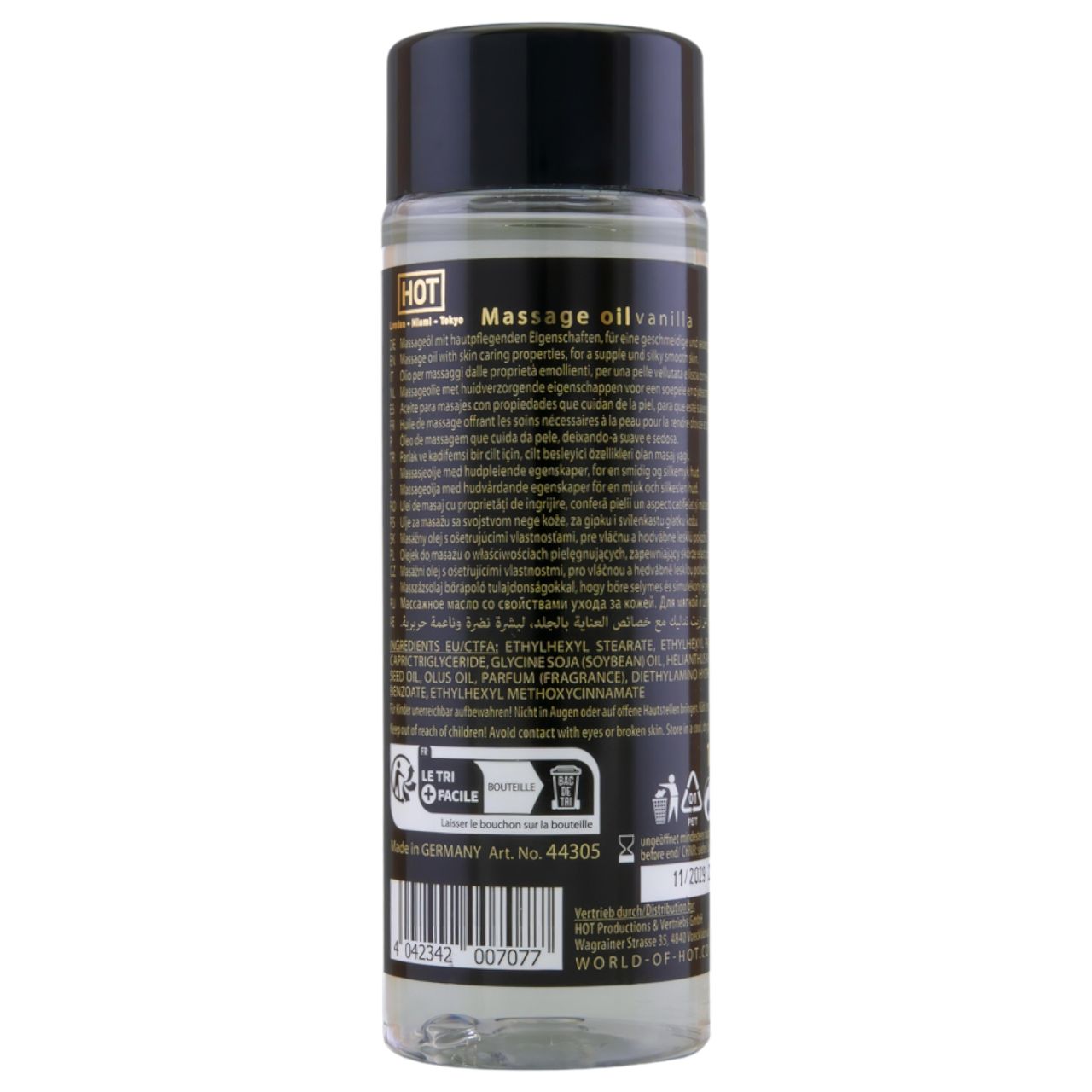HOT bőrápoló masszázsolaj - vanília (100ml) HOT bőrápoló masszázsolaj - vanília (100ml)