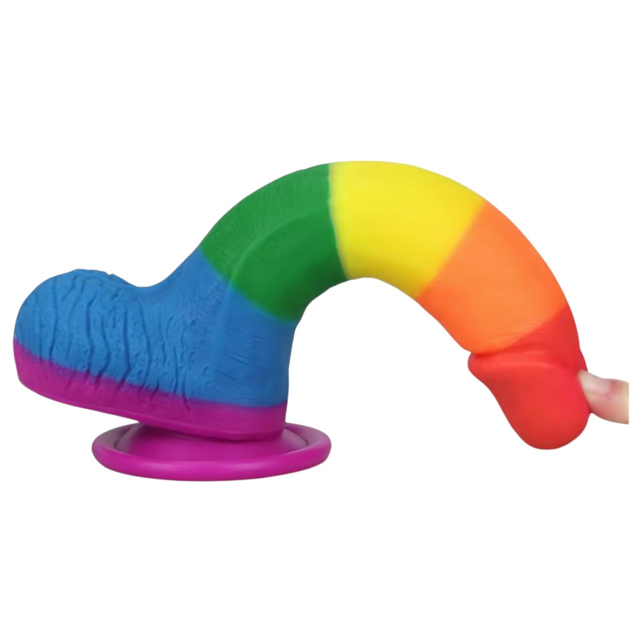 Lovetoy Prider - élethű herés dildó - 20cm (szivárvány) Lovetoy Prider - élethű herés dildó - 20cm (szivárvány)