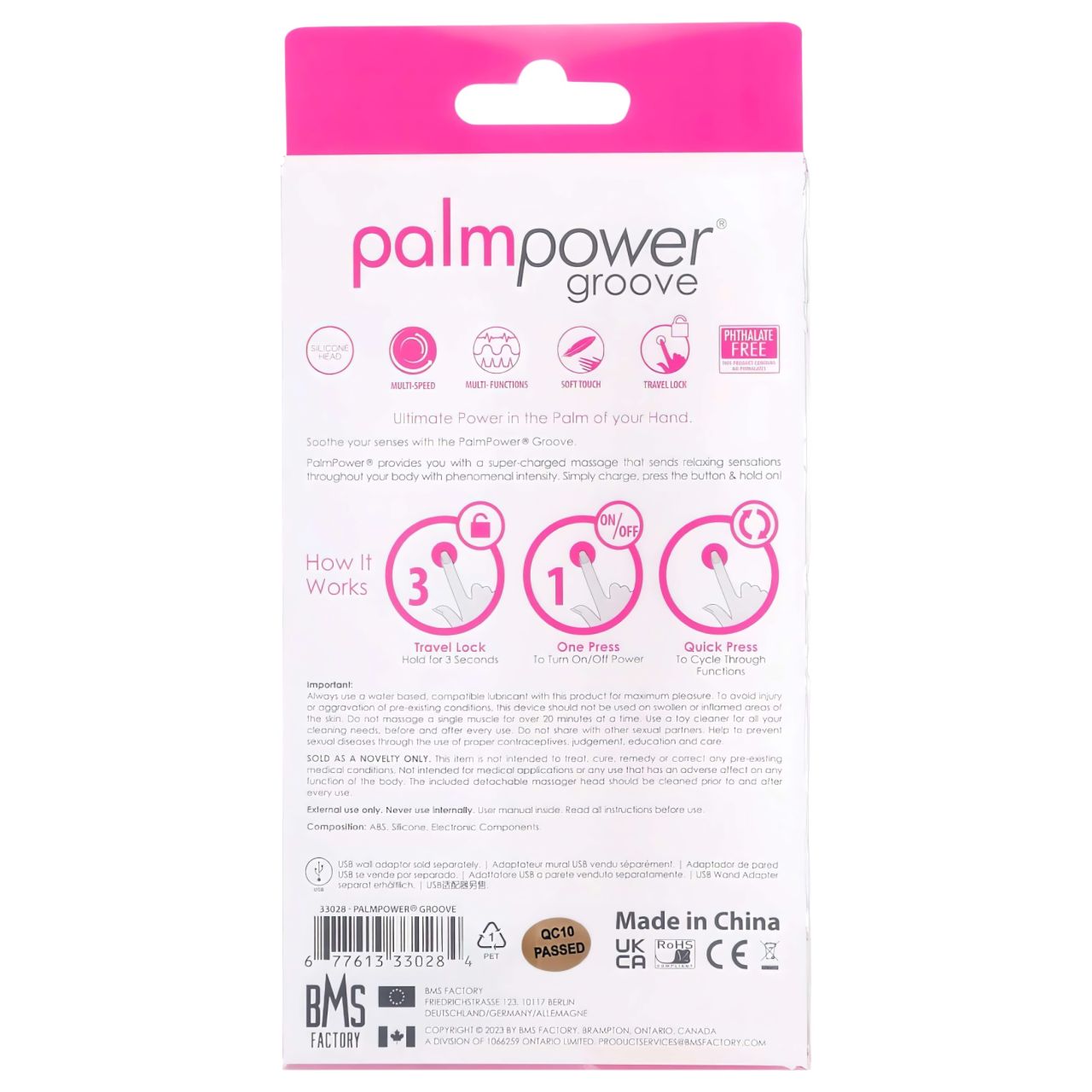 PalmPower groove - akkus masszírozó vibrátor (pink)