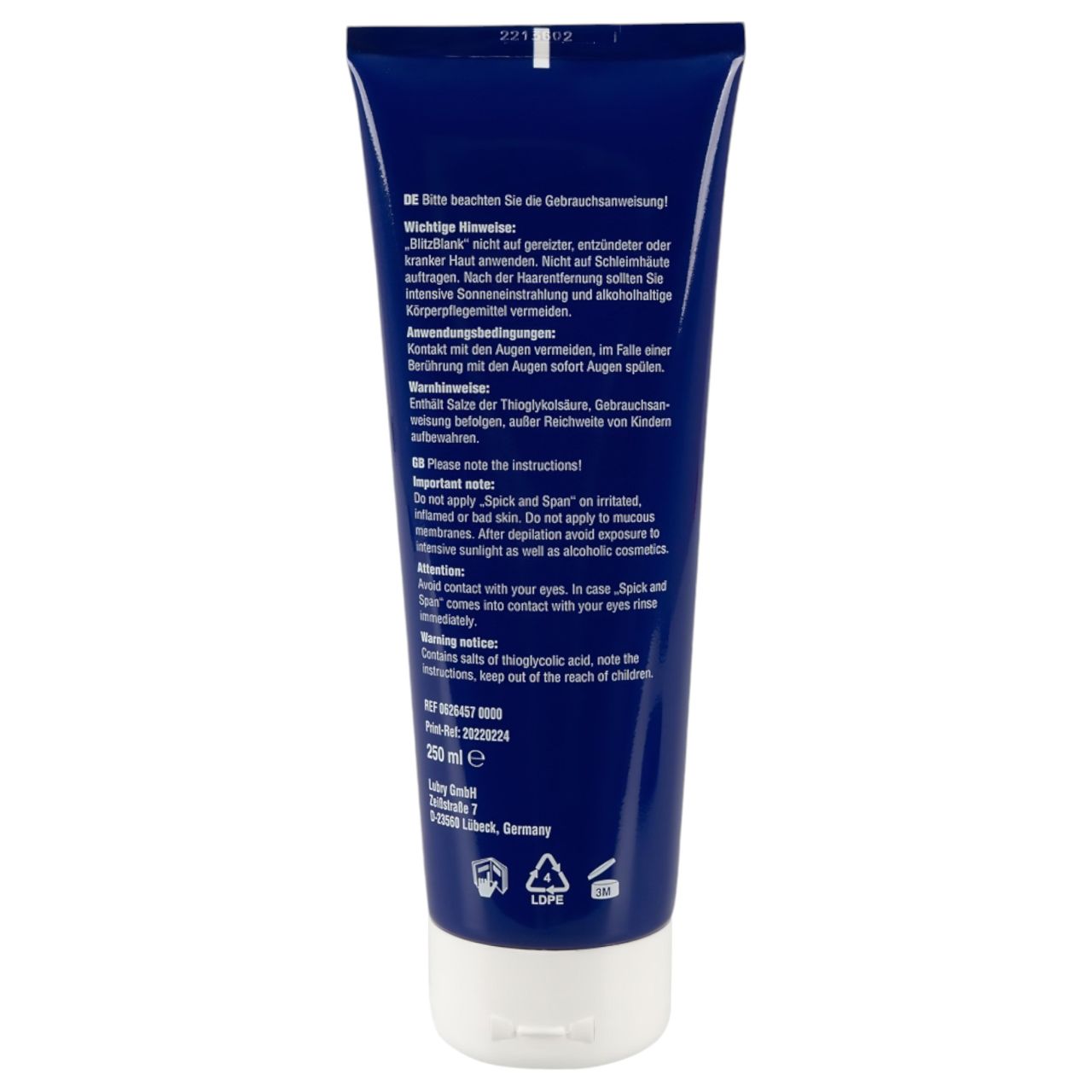 BlitzBlank szőrtelenítő krém (250ml) BlitzBlank szőrtelenítő krém (250ml)