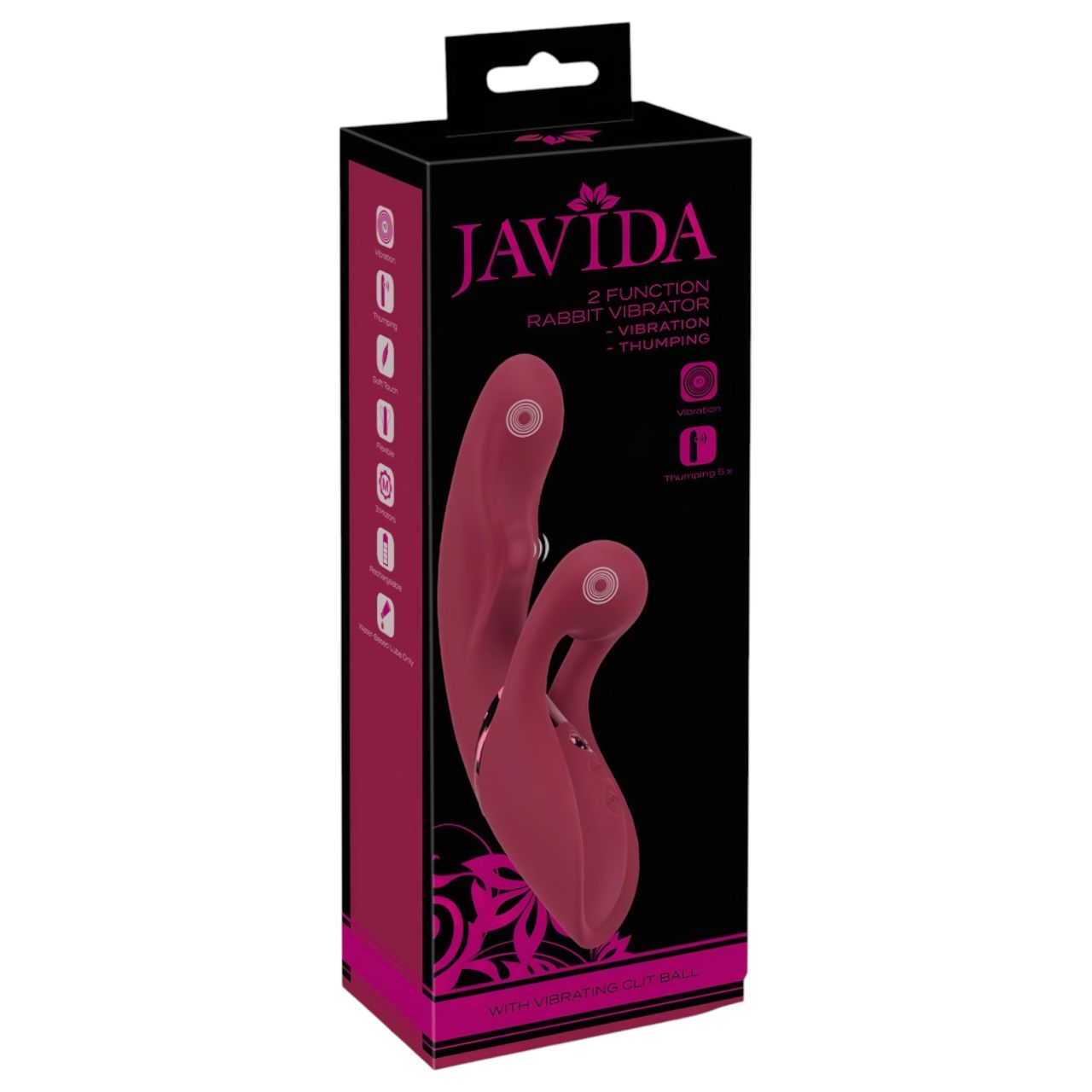 Javida 2 Function Rabbit - akkus csiklókaros vibrátor (piros) Javida 2 Function Rabbit - akkus csiklókaros vibrátor (piros)