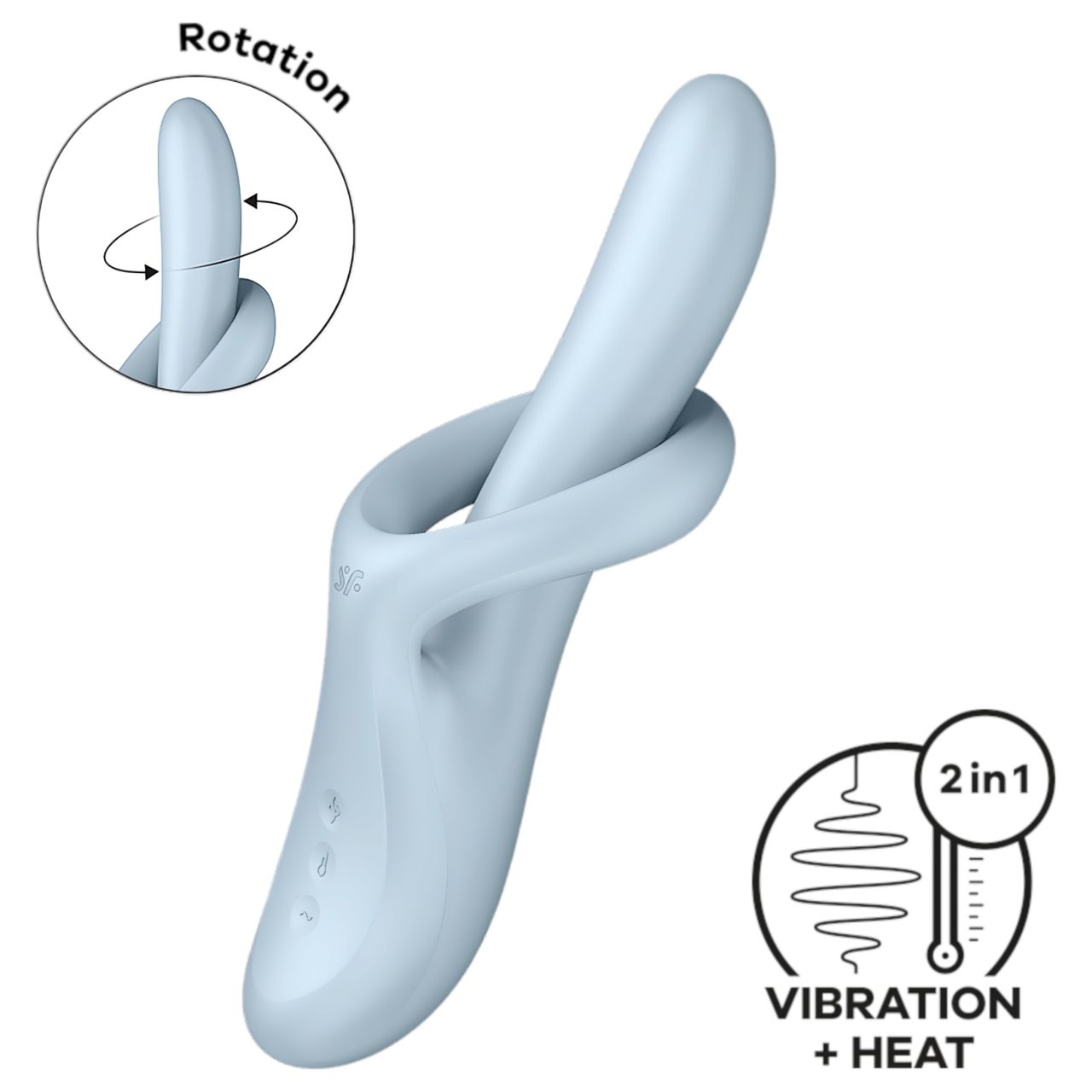/ Satisfyer Heat Flex 4 - melegítő csiklókaros vibrátor (kék)