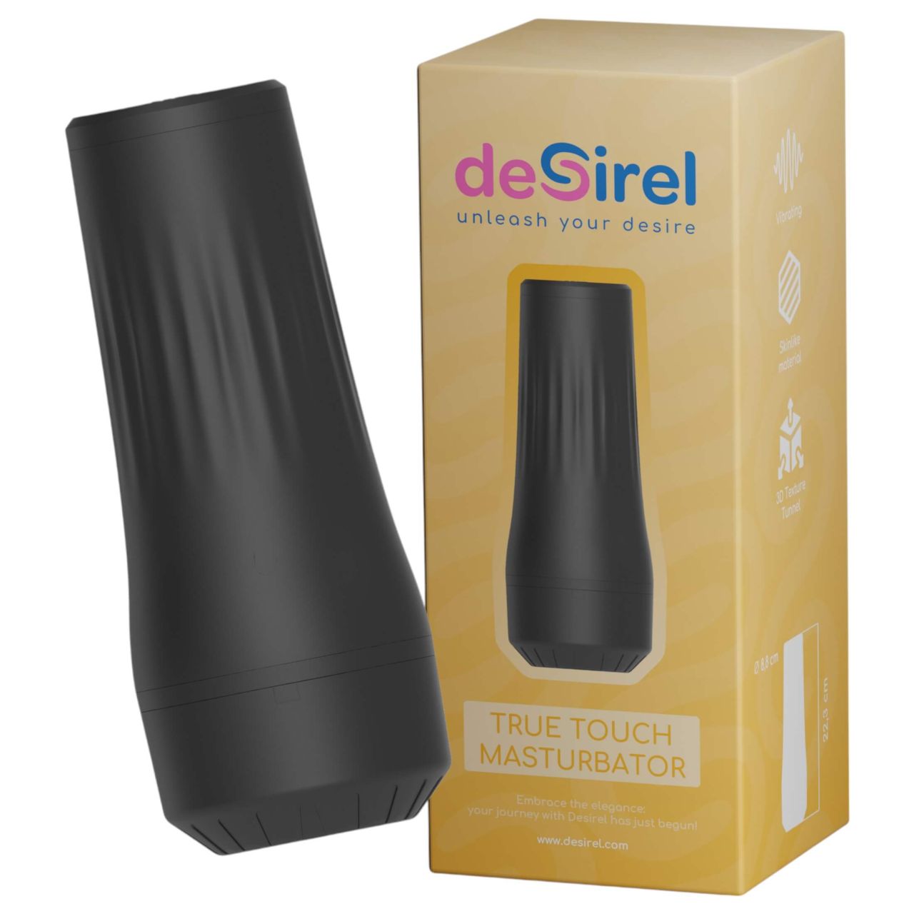 Desirel True Touch - élethű vibrációs műpunci (natúr-fekete)