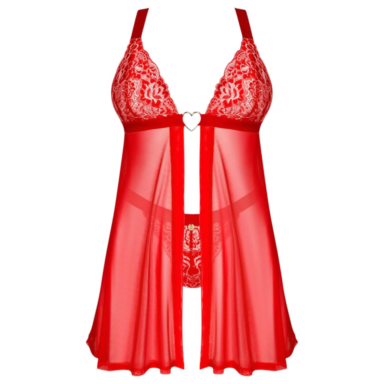 Obsessive Elianes - csipkés babydoll szett (piros) Obsessive Elianes - csipkés babydoll szett (piros)