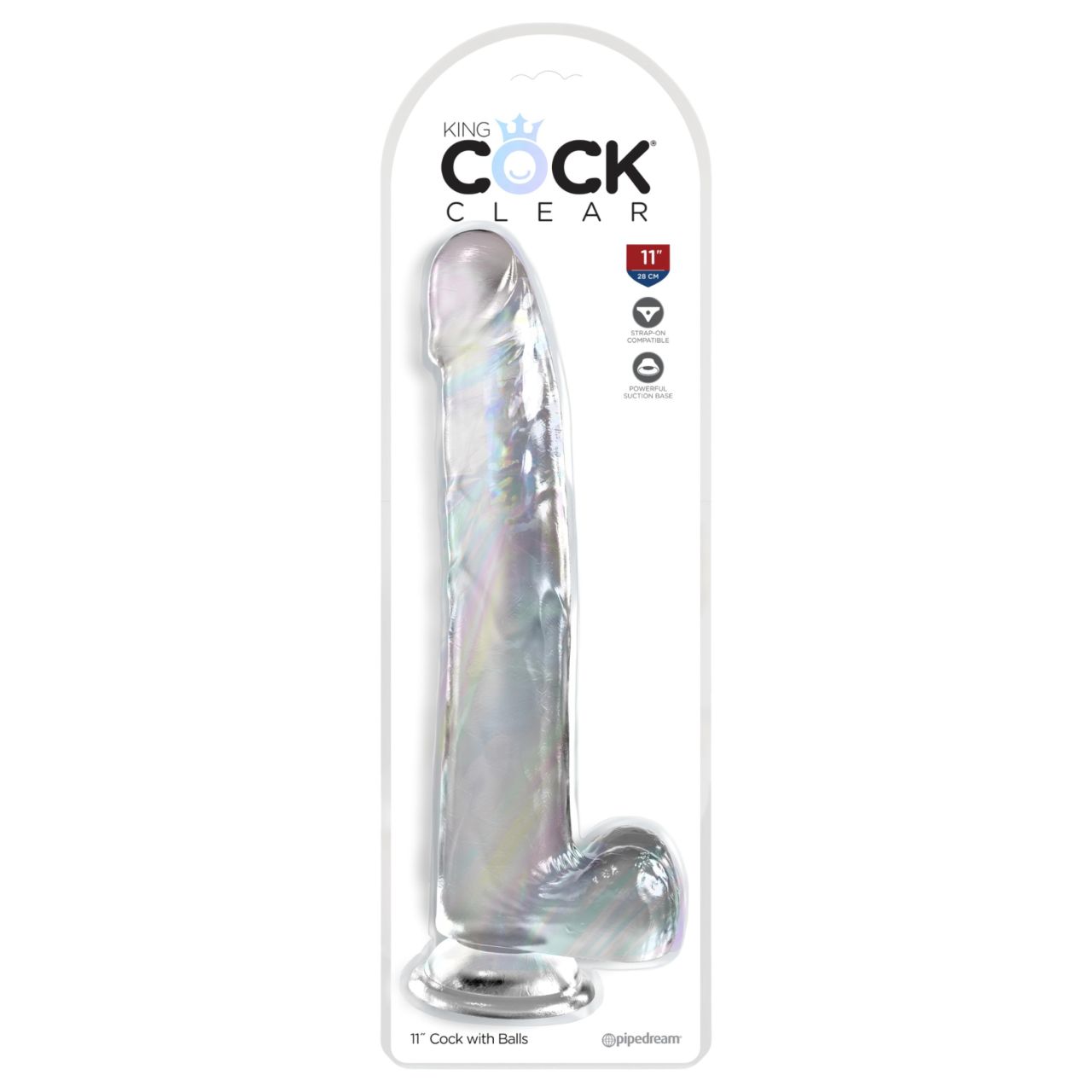 / King Cock Clear 11 - herés dildó (átlátszó) / King Cock Clear 11 - herés dildó (átlátszó)