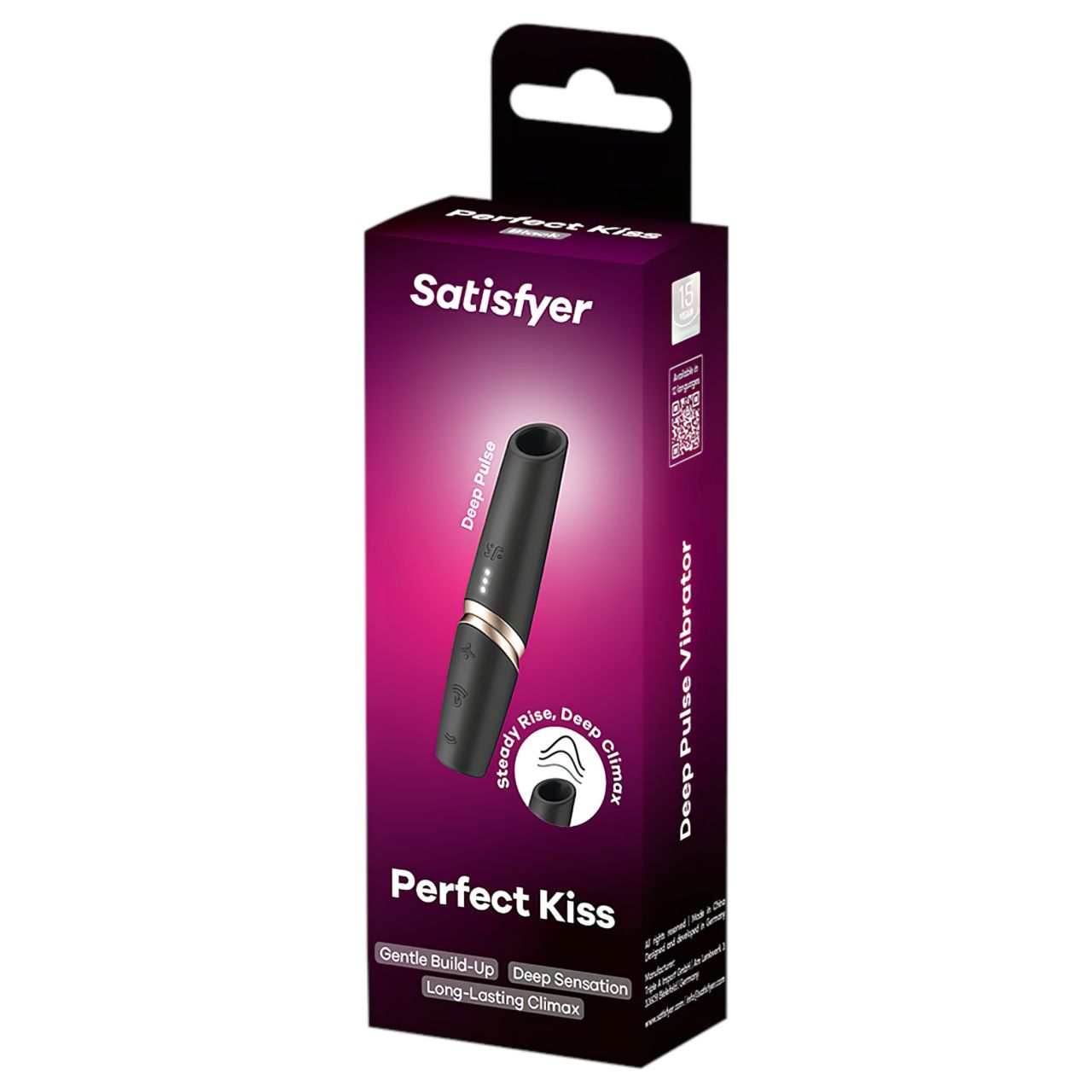 Satisfyer Perfect Kiss - rúzs vibrátor (fekete)