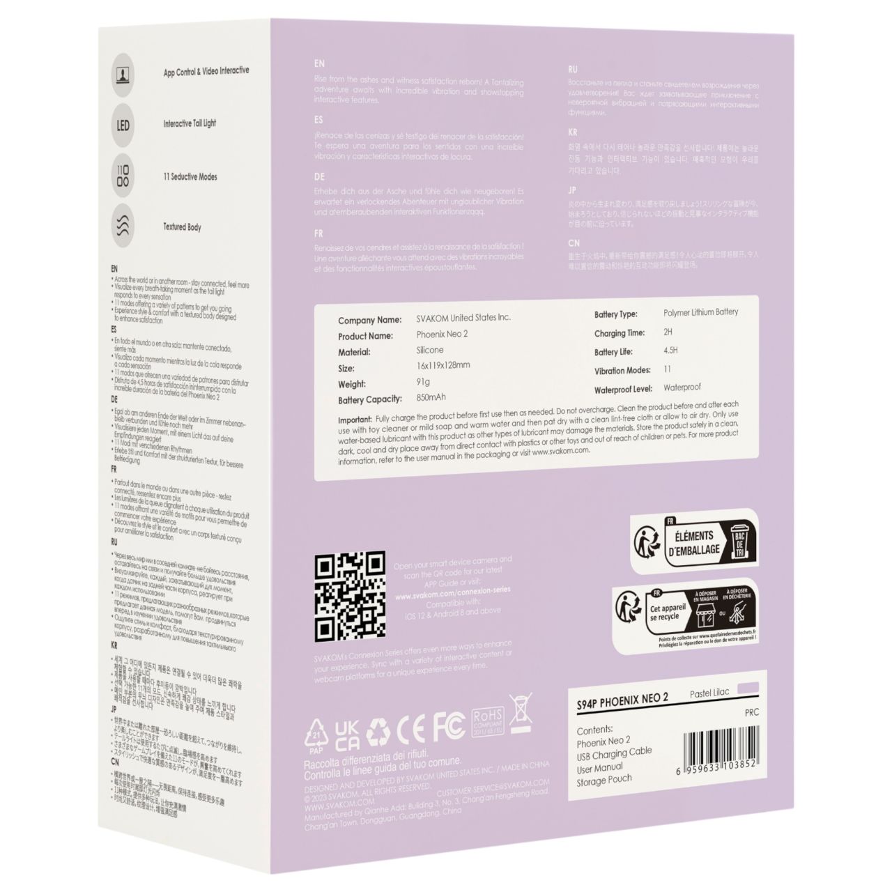 Svakom Phoenix Neo 2 - okos vibrációs tojás (lila) Svakom Phoenix Neo 2 - okos vibrációs tojás (lila)