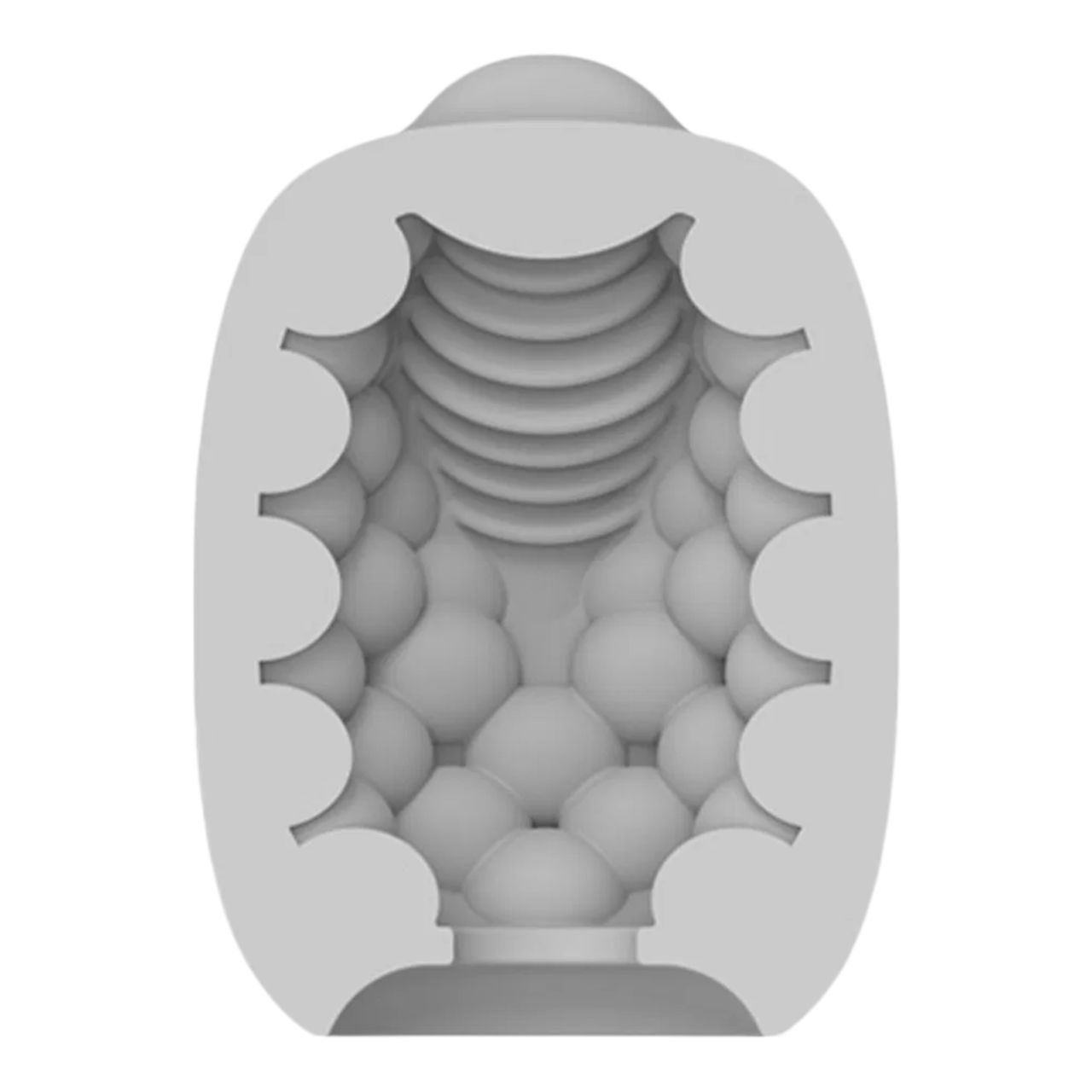 VIBEGGS Blow Misty - vibrációs tojás maszturbátor (fehér)