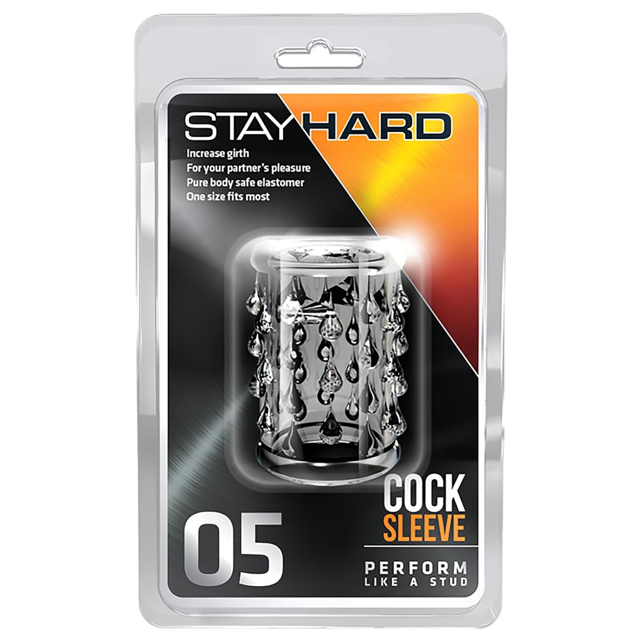 Stay Hard - gömbös péniszmandzsetta (átlátszó)